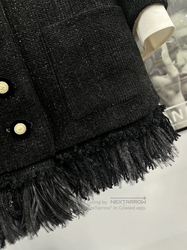 Chanel Chanel Kangpeng Street Series Black Velvet Ostrich Fur Tas Size XXS / US 00 / IT 34 - 3 Thumbnail