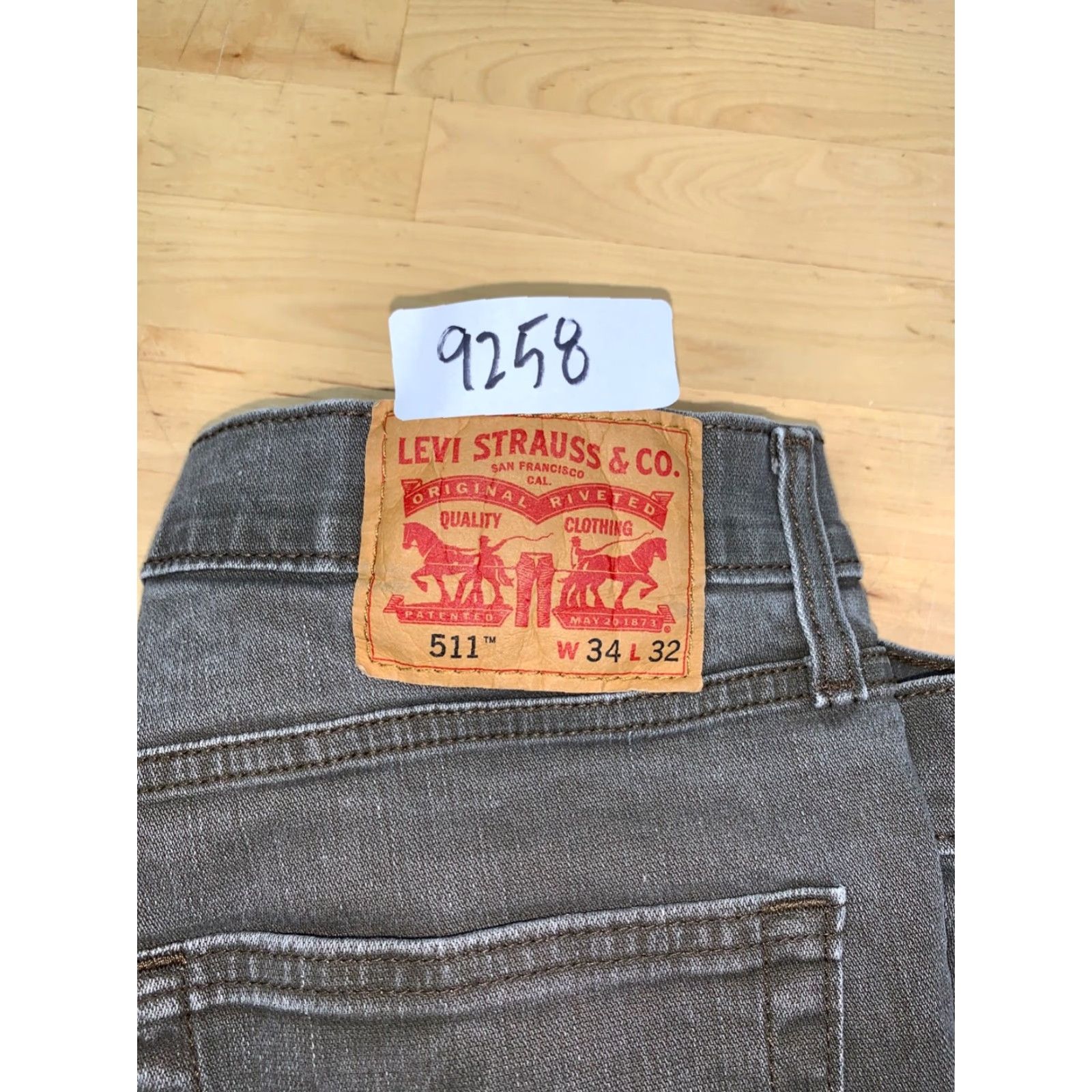 Levi's Levi's Levi's 511 Slim Fit Jeans Mens 34x27 Gray Green Denim Regular Straight 34 Inseam 27 Medium Vintage No Facilities 9258 Size US 34 / EU 50 - 3 Thumbnail