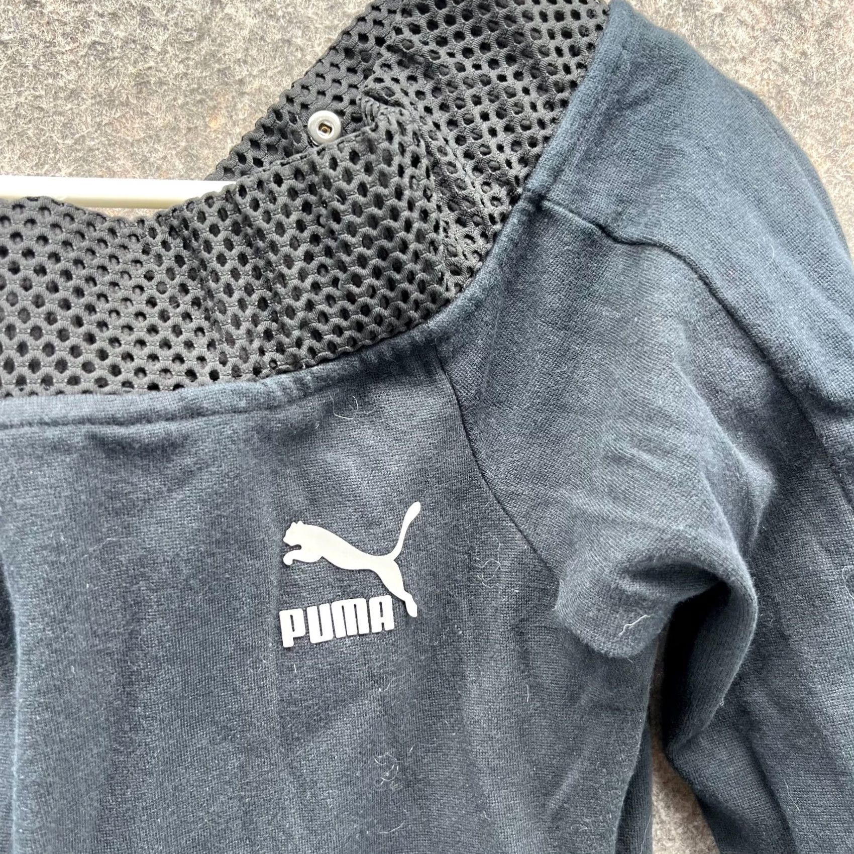 Puma VINTAGE Puma Sweater Women Medium Black Full Zip Cotton Fleece Round Neck Jacket Vtg Size M / US 6-8 / IT 42-44 - 4 Thumbnail