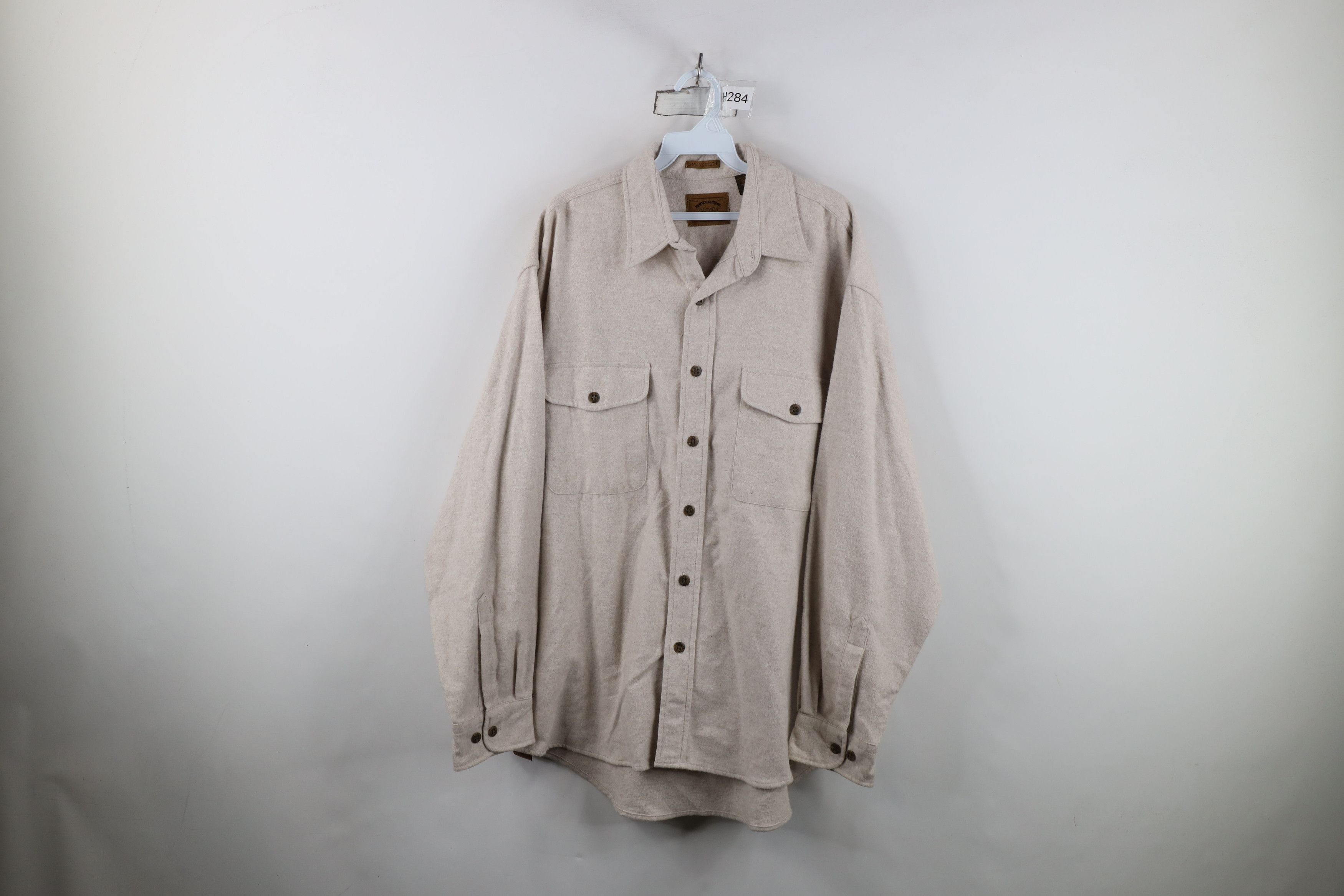 Vintage Vintage 90s Streetwear Chamois Cloth Button Shirt Beige Size US L / EU 52-54 / 3 - 1 Thumbnail