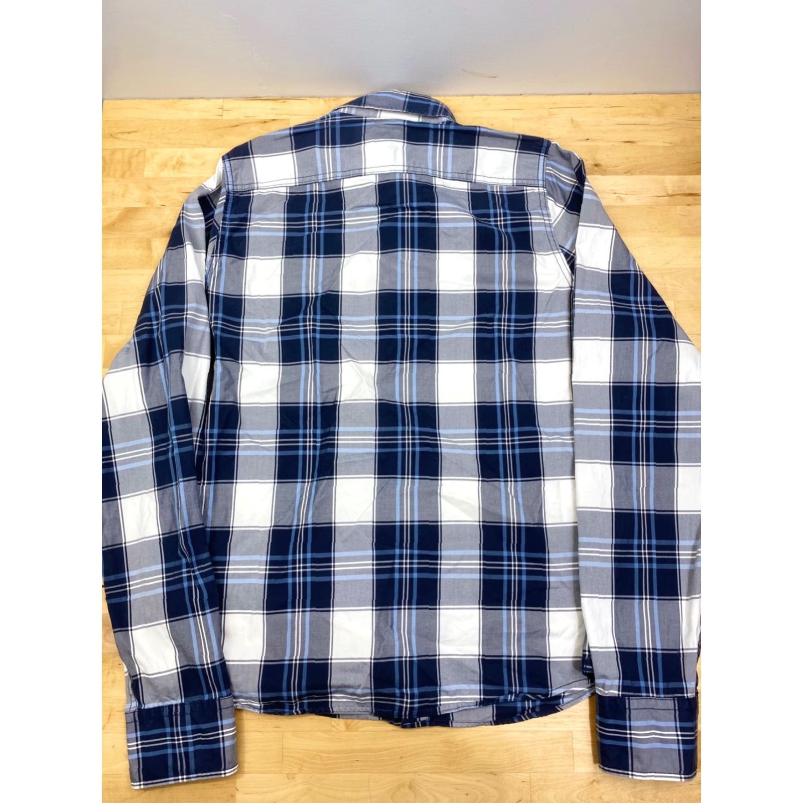 Abercrombie & Fitch Abercrombie & Fitch Button-Up Shirt L Long Sleeve Plaid Blue Casual Mens Regular Slim Size US L / EU 52-54 / 3 - 2 Thumbnail