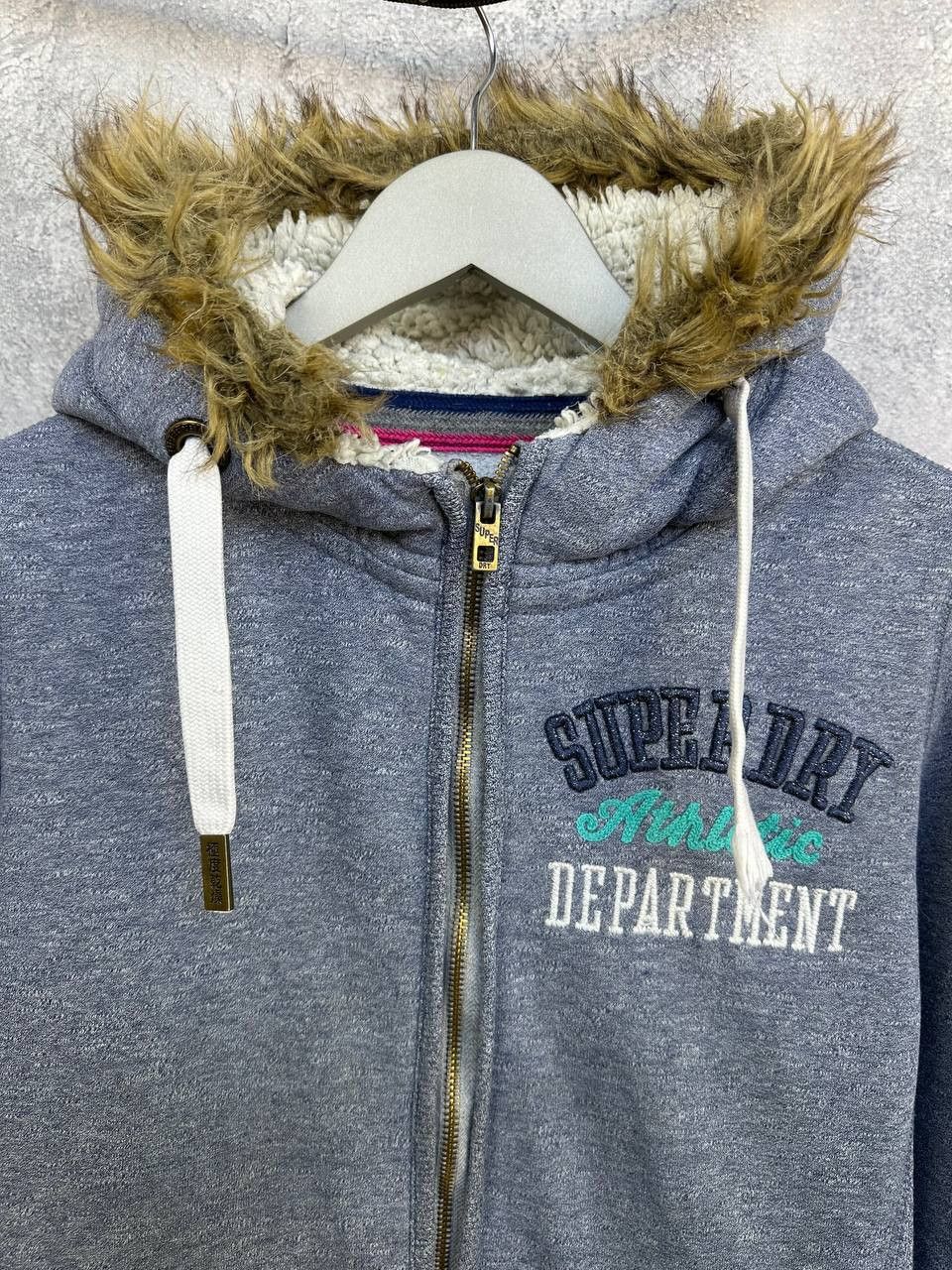 Superdry Superdry Y2K Zip Hoodie Fleece Lined Faux Fur Hood Full Zip Size M / US 6-8 / IT 42-44 - 4 Thumbnail
