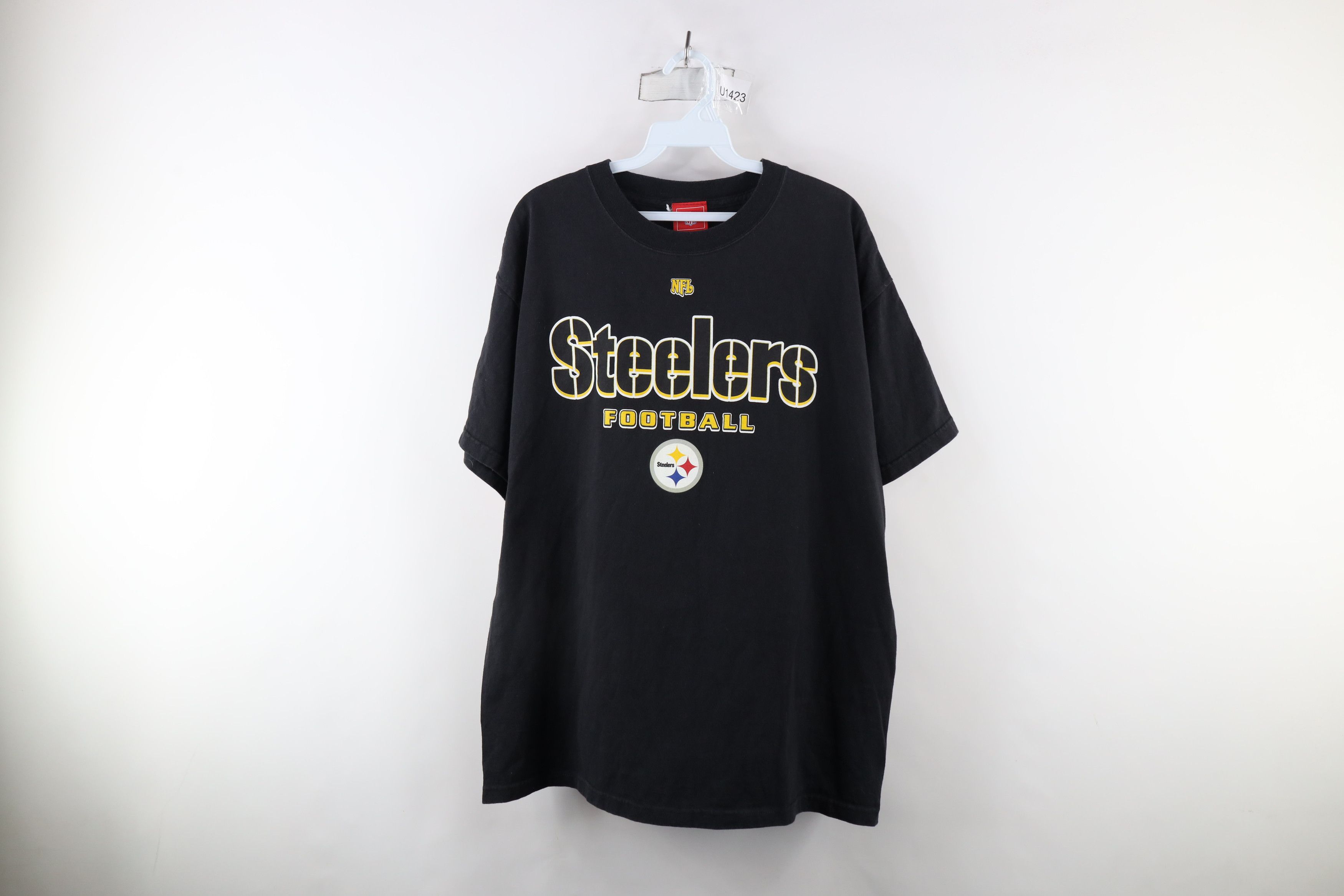 Vintage Vintage Spell Out Pittsburgh Steelers Football T-Shirt Black Size US L / EU 52-54 / 3 - 1 Thumbnail