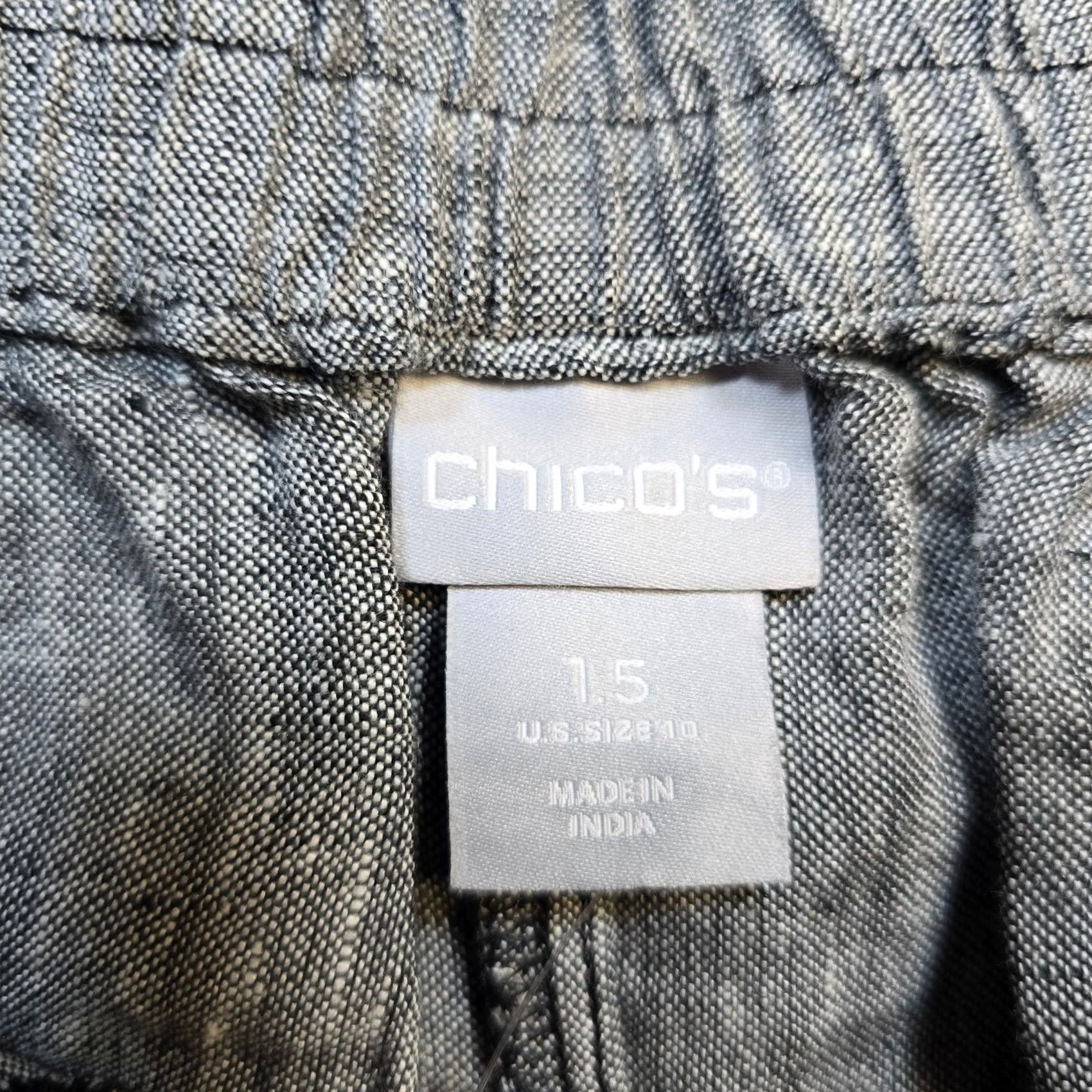 Vintage Chicos Pants Women Size 10 Gray Linen Pull On Straight Lagenlook Career Casual Shirt Pant for Women, Regular, XS? Size 30" / US 8 / IT 44 - 3 Thumbnail