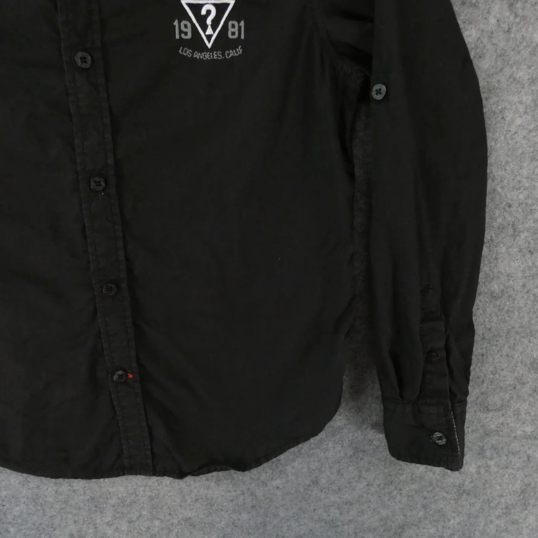Guess GUESS Shirt Womens Medium Long Sleeve Button Up Black w Logo Size M / US 6-8 / IT 42-44 - 5 Thumbnail