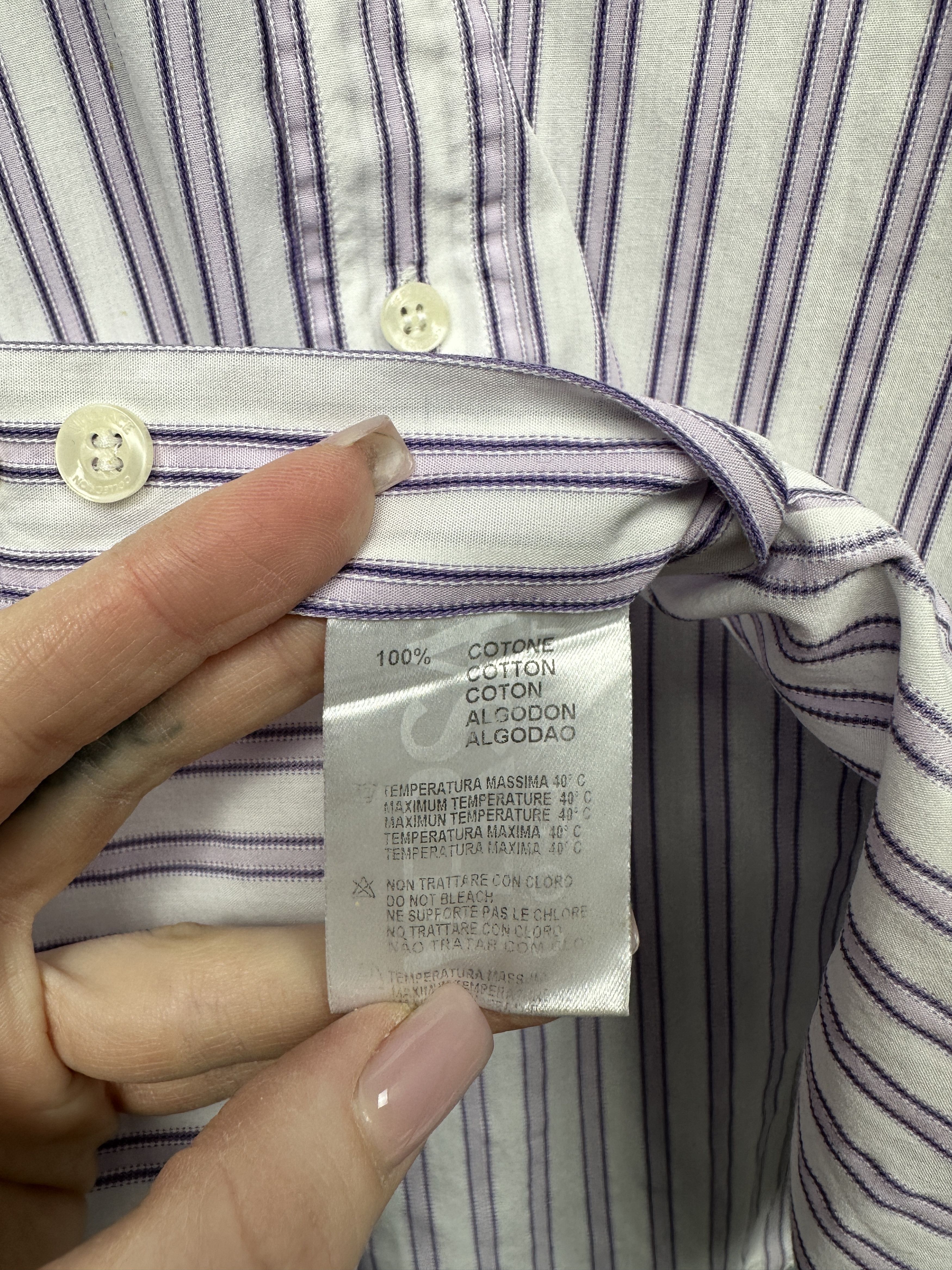 Versace Versace Collection Mens Long Sleeve Striped Shirt Size US L / EU 52-54 / 3 - 5 Thumbnail