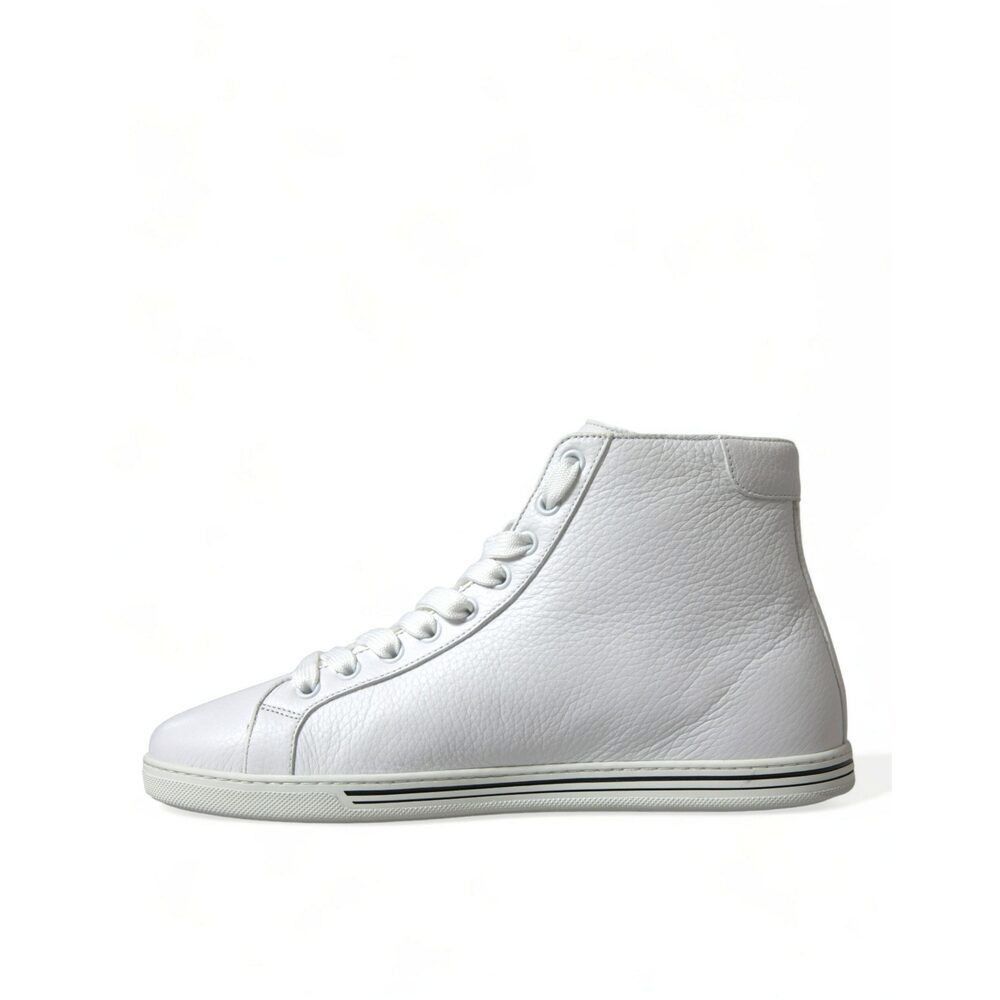 Dolce & Gabbana Dolce & Gabbana Elegant White Leather High Top Sneakers Size US 7 / EU 40 - 5 Thumbnail
