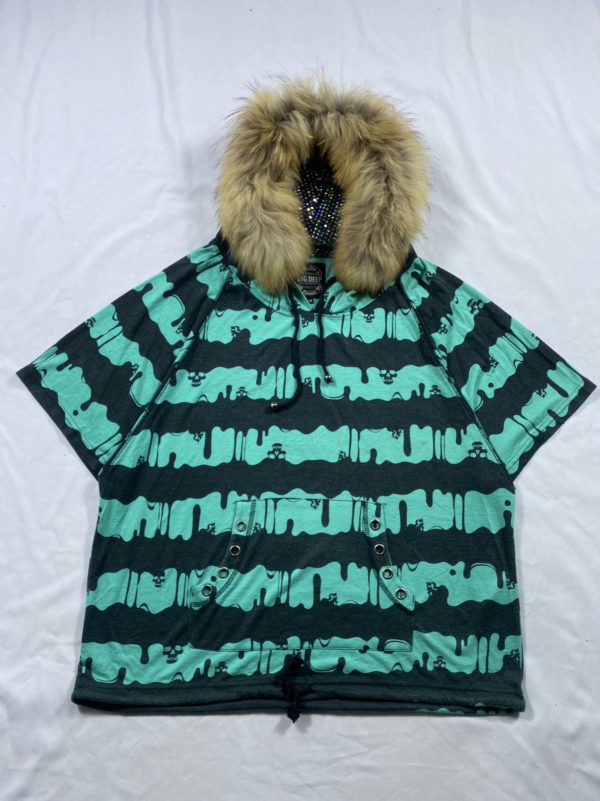 If Six Was Nine Japanese Dig Deep Gothic punk skul Faux Fur hoodie Zip Size US M / EU 48-50 / 2 - 1 Thumbnail