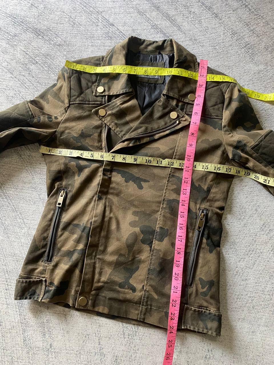 Zara Zara Man Camouflage Double Collar Biker Jacket Size US S / EU 44-46 / 1 - 10 Thumbnail