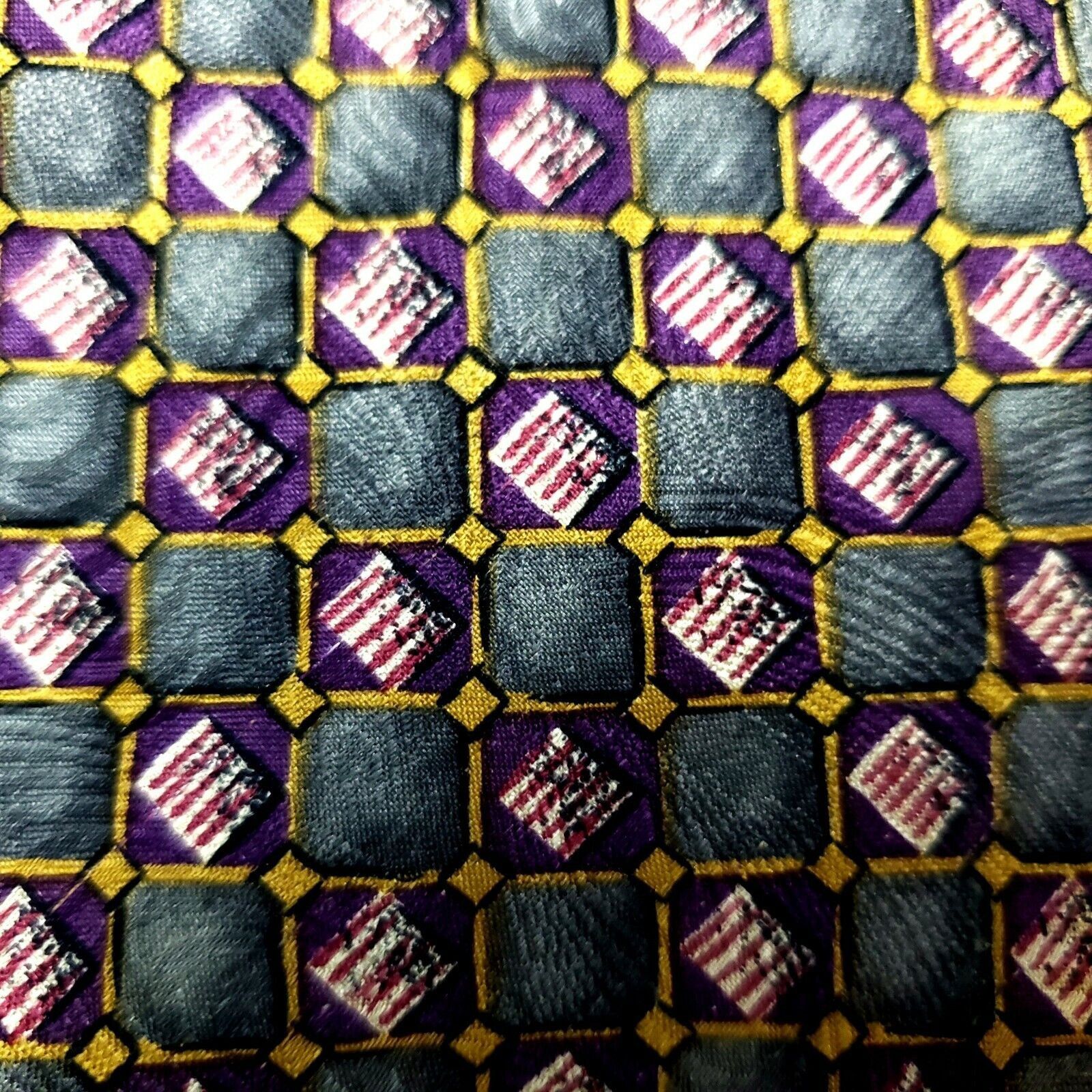 Henry Grethel Henry Grethel Silk Tie Purple Wide Print Size ONE SIZE - 2 Thumbnail