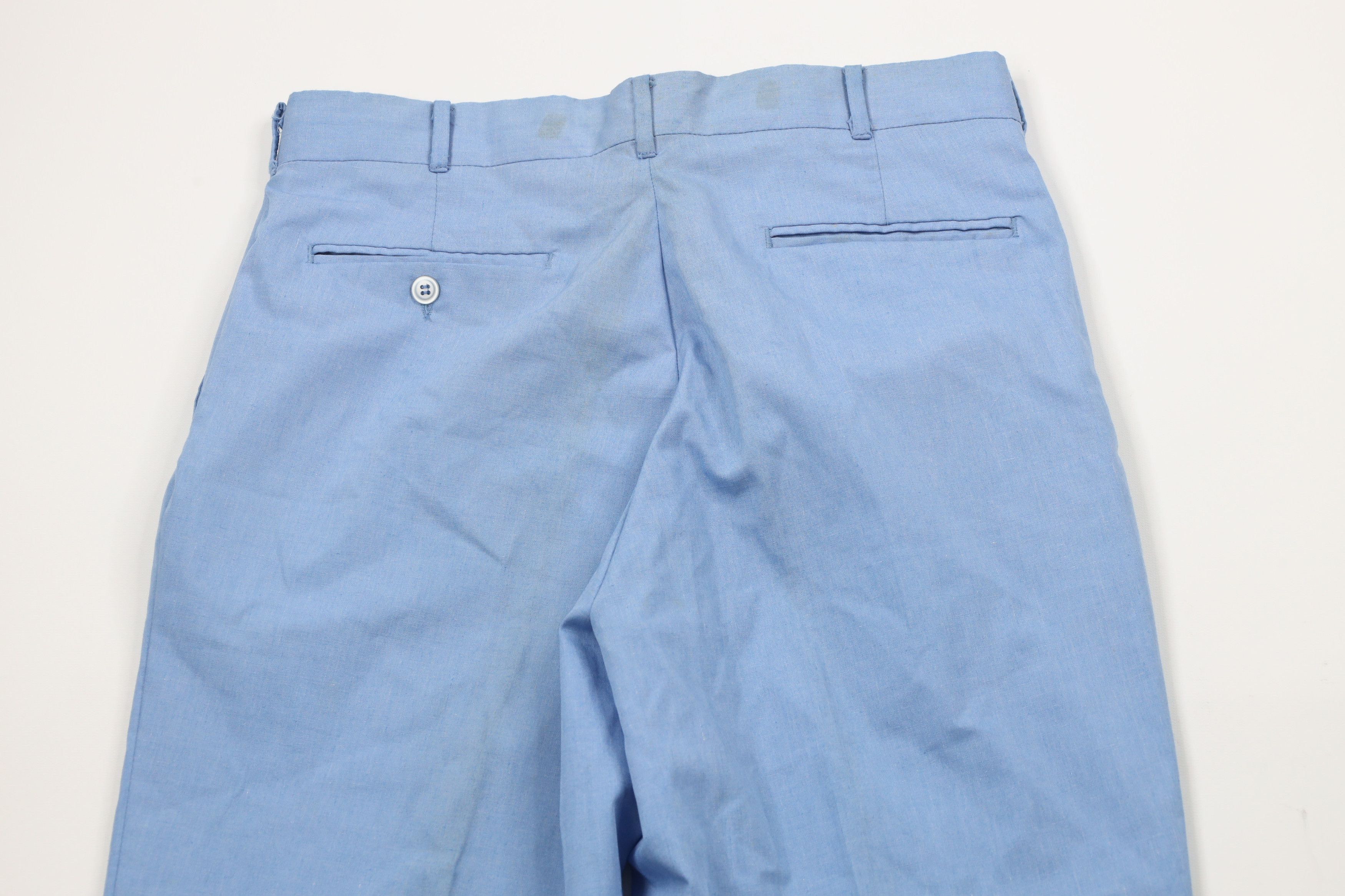 Vintage Vintage 70s Streetwear Chambray Wide Leg Chino Pants Blue Size US 30 / EU 46 - 12 Thumbnail