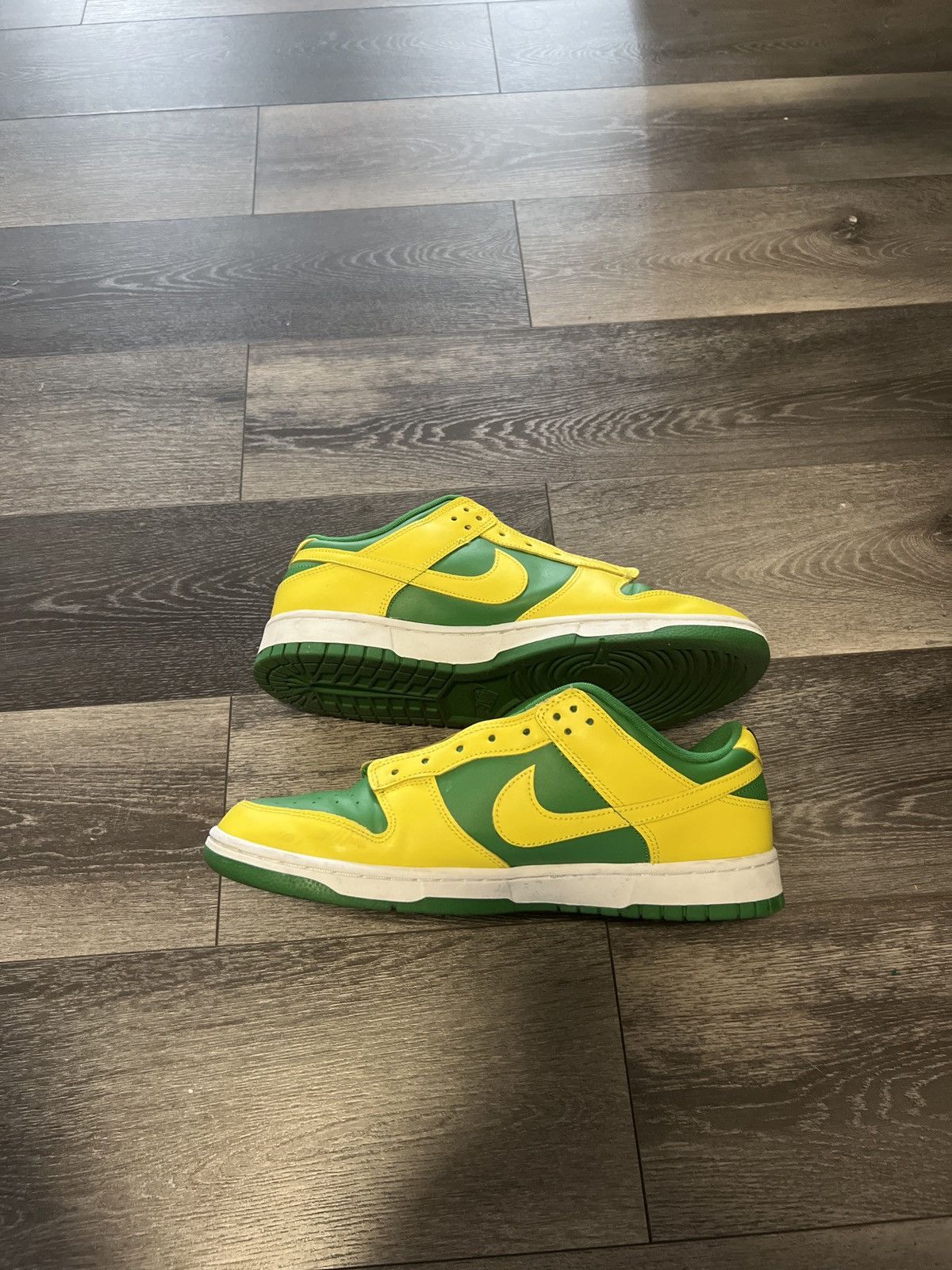 image of Nike Dunk Low Reverse Brazil Shoes in Yellow, Men's (Size 12)