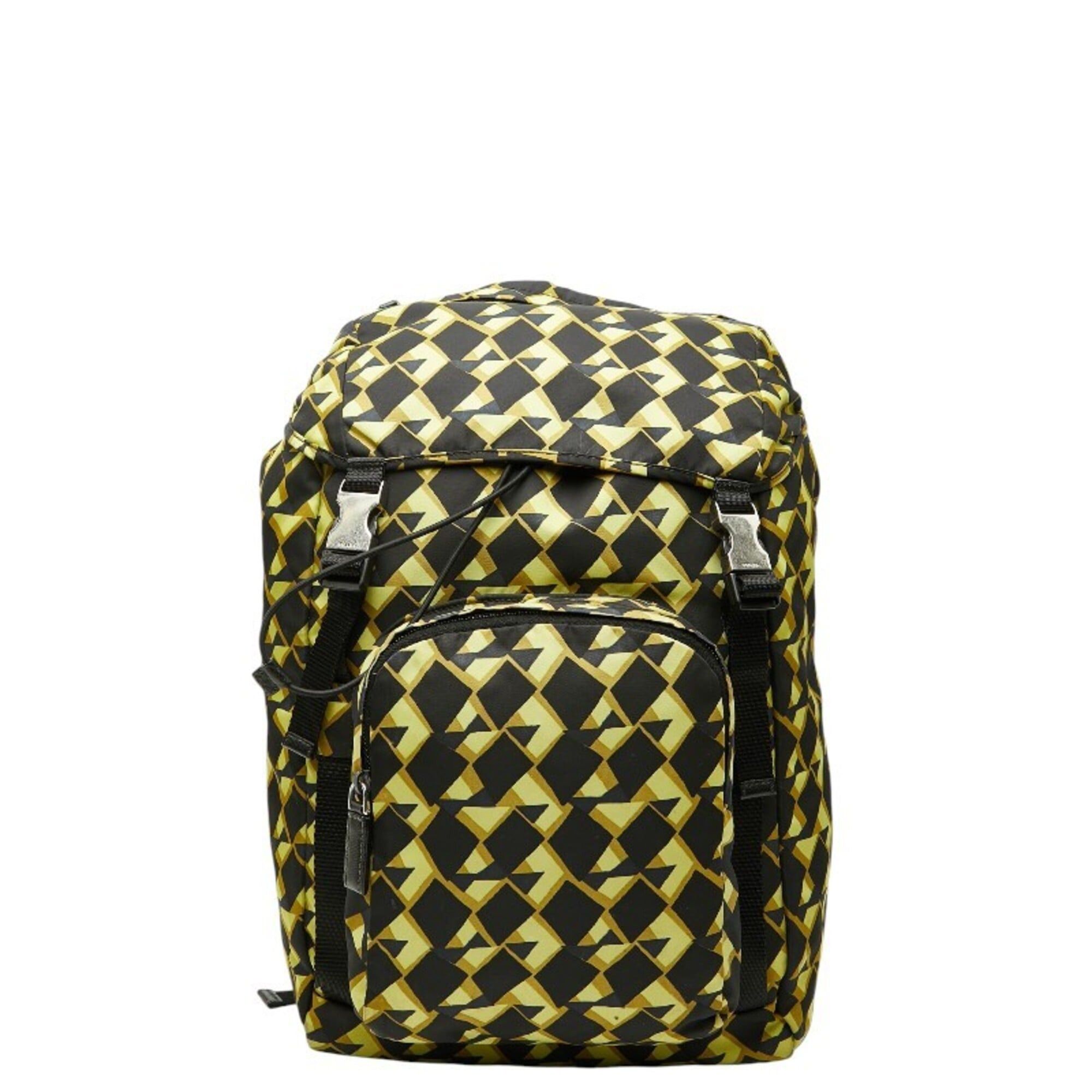 Prada Prada Backpack, Black, Yellow, Green Nylon, Women's. Size ONE SIZE - 1 Thumbnail