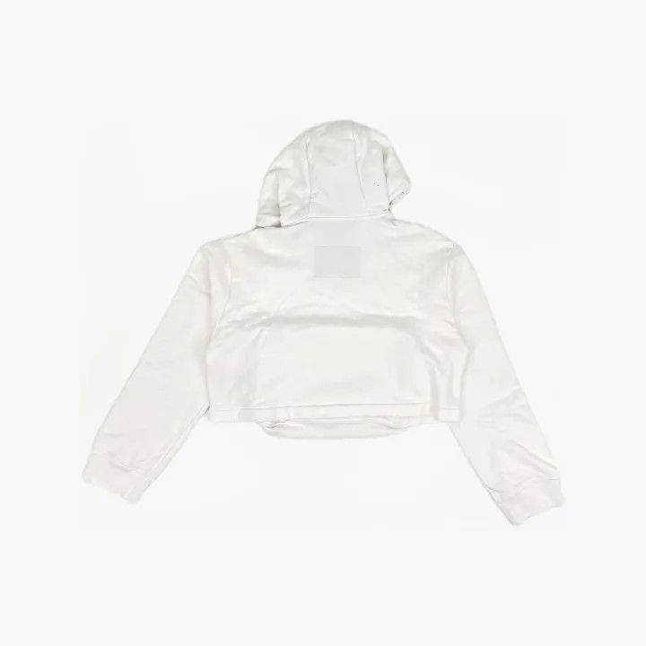 Fendi Fendi White Cropped Hoodie with Logo Print -2507 Size M / US 6-8 / IT 42-44 - 3 Thumbnail