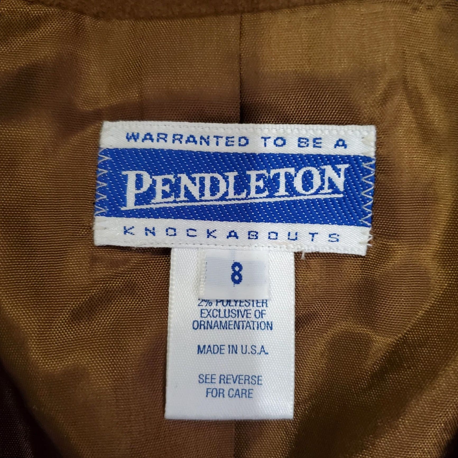 Pendleton VINTAGE Pendleton Blazer Womens 8 Brown Houndstooth Wool Knockabouts USA 90s Size M / US 6-8 / IT 42-44 - 5 Thumbnail