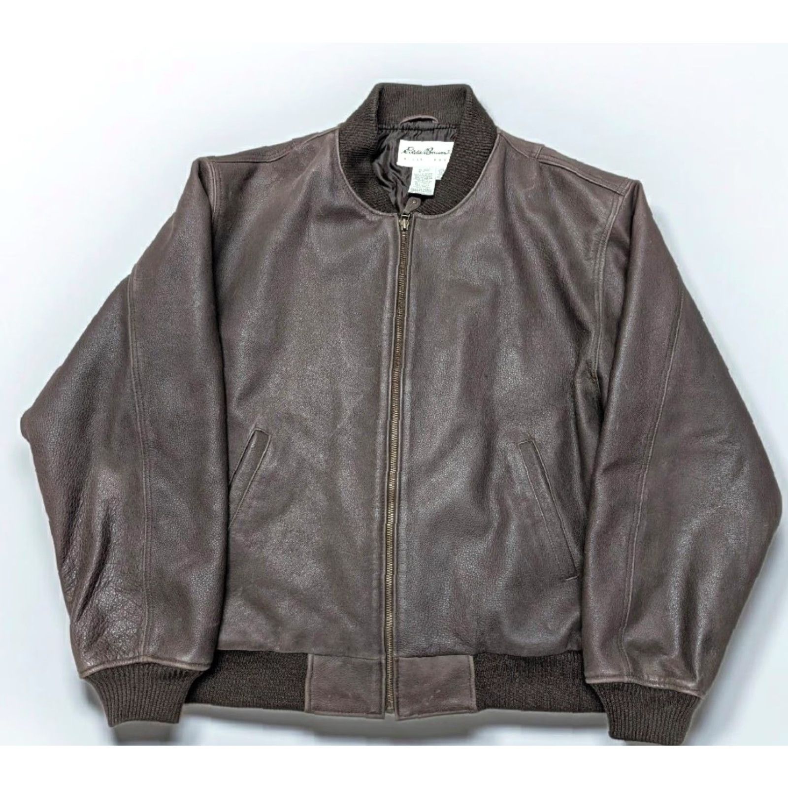 Eddie Bauer VINTAGE Eddie Bauer leather jacket XLT brown cowhide XL TALL bomber varsity Men XS? Size US XL / EU 56 / 4 - 2 Thumbnail