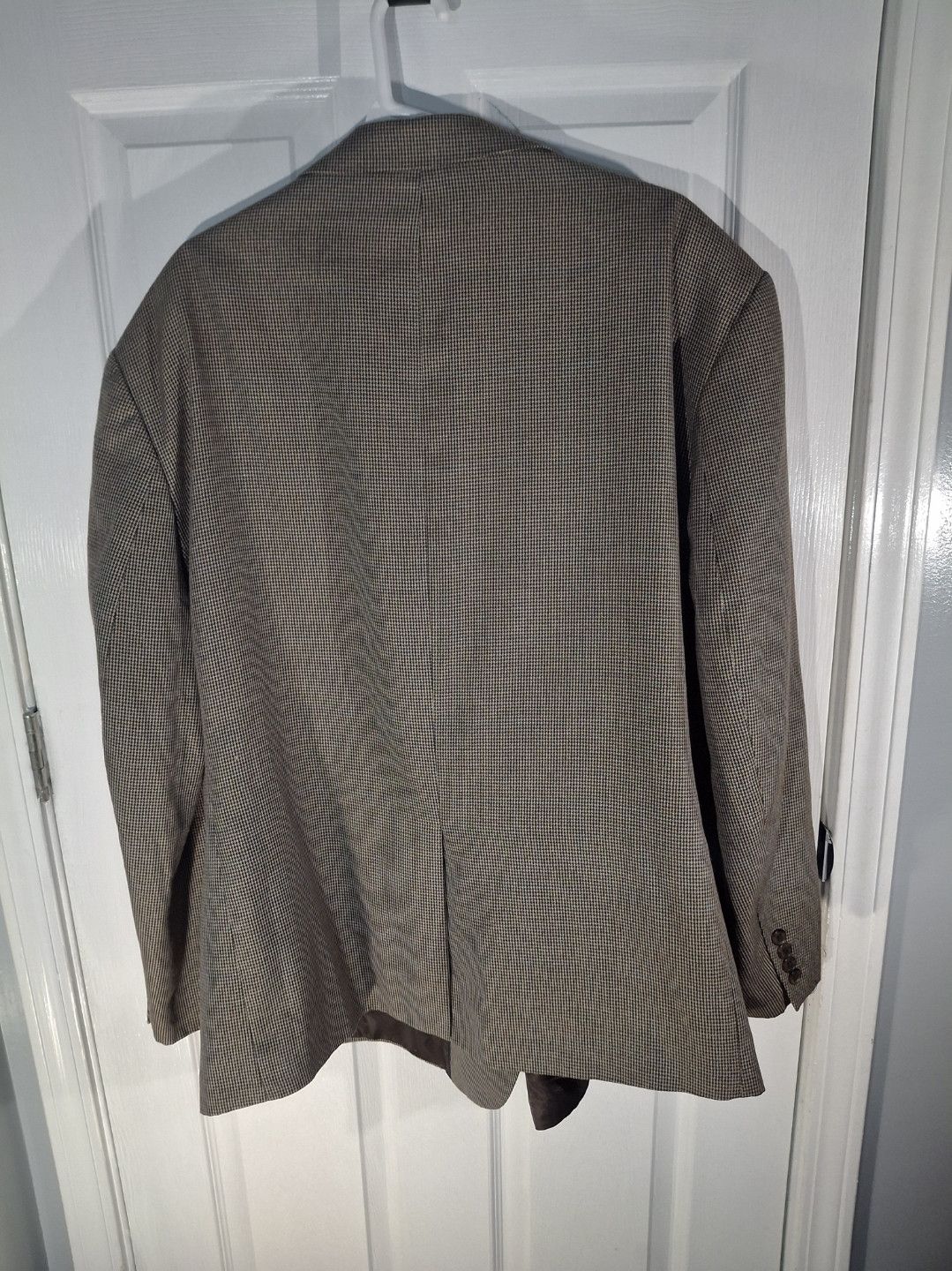 Other Adolfo Portly Fit Brown Houndstooth Sport Coat - Size 54S Size 54R - 8 Thumbnail