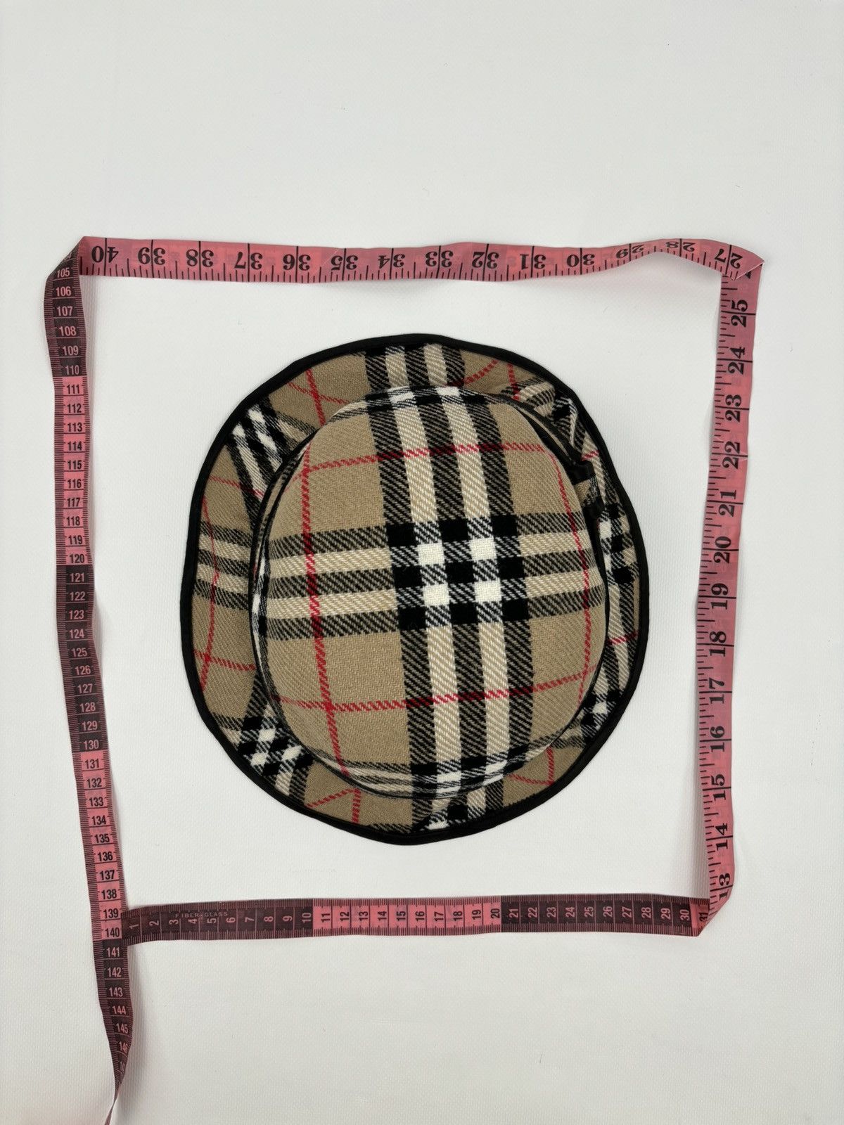 Burberry × Burberry Prorsum RARE VTG 90's BURBERRY'S Wool Nova Check Beige Bucket Hat England Cap Panama M Size ONE SIZE - 17 Thumbnail