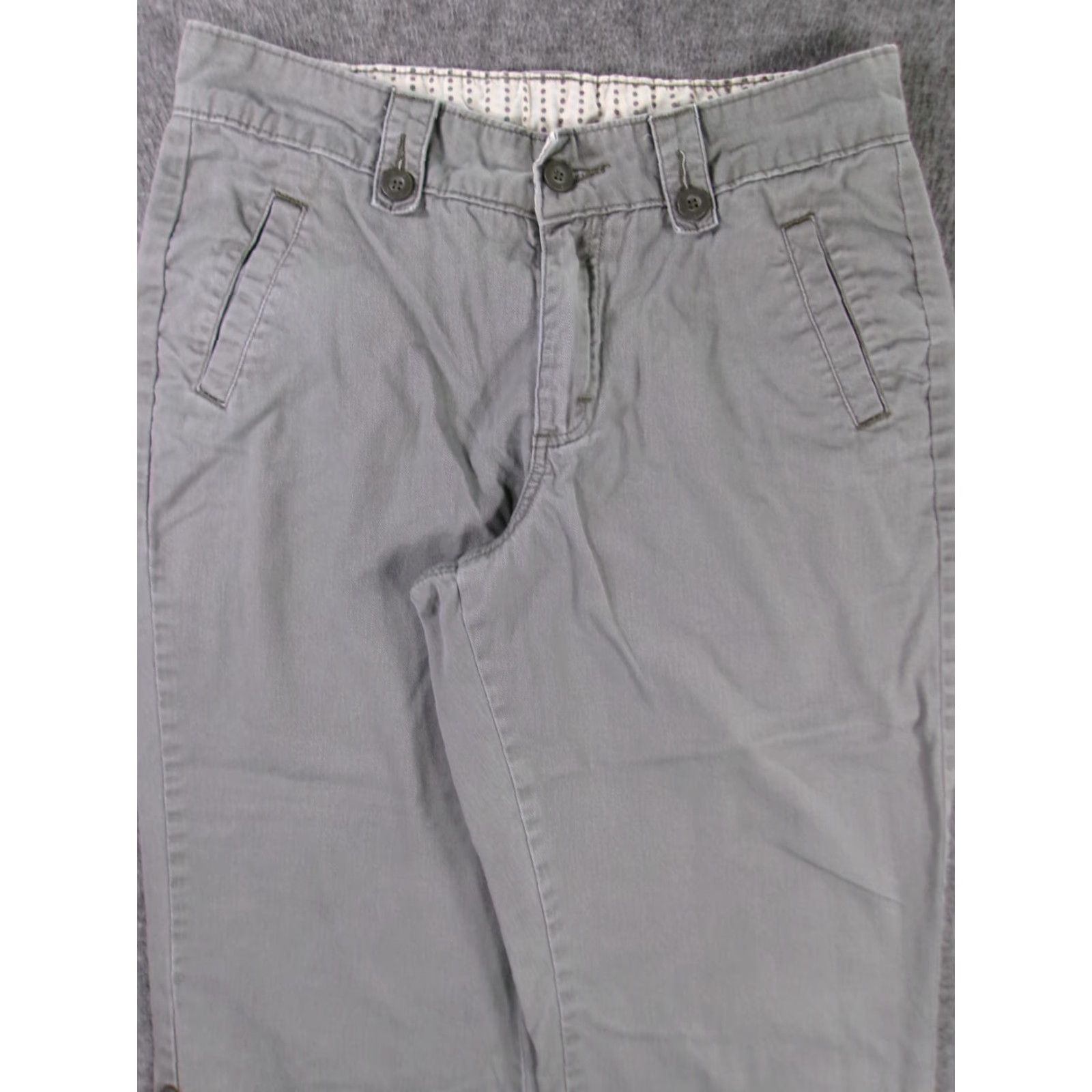 Vintage Riders Women Capri Pants Size 10 Gray Solid Preppy Casual Summer Stretch Size 32" / US 10 / IT 46 - 2 Thumbnail