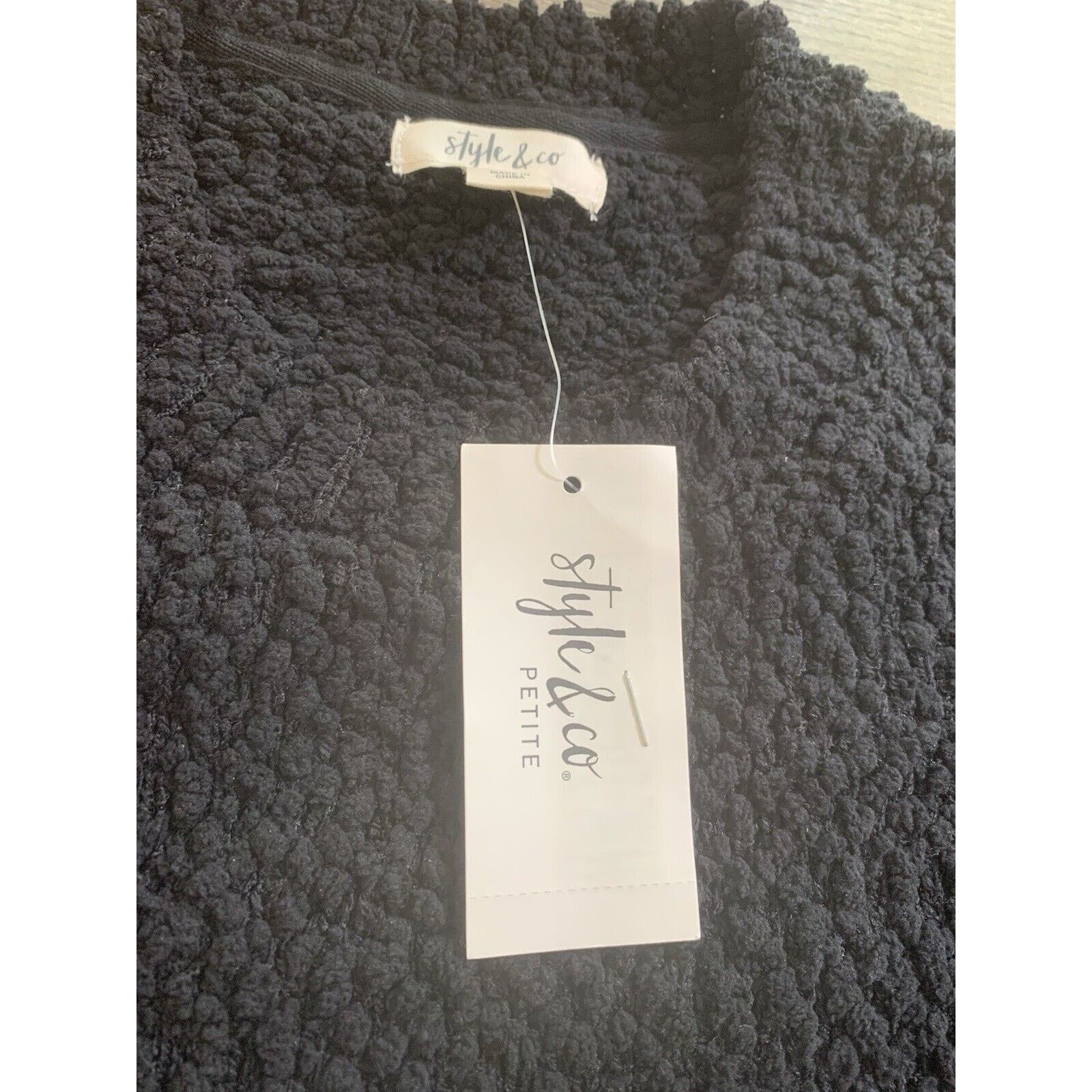 Other Style & Co Black Cozy Chenille Sweater Petite S, NWT Size S / US 4 / IT 40 - 4 Thumbnail