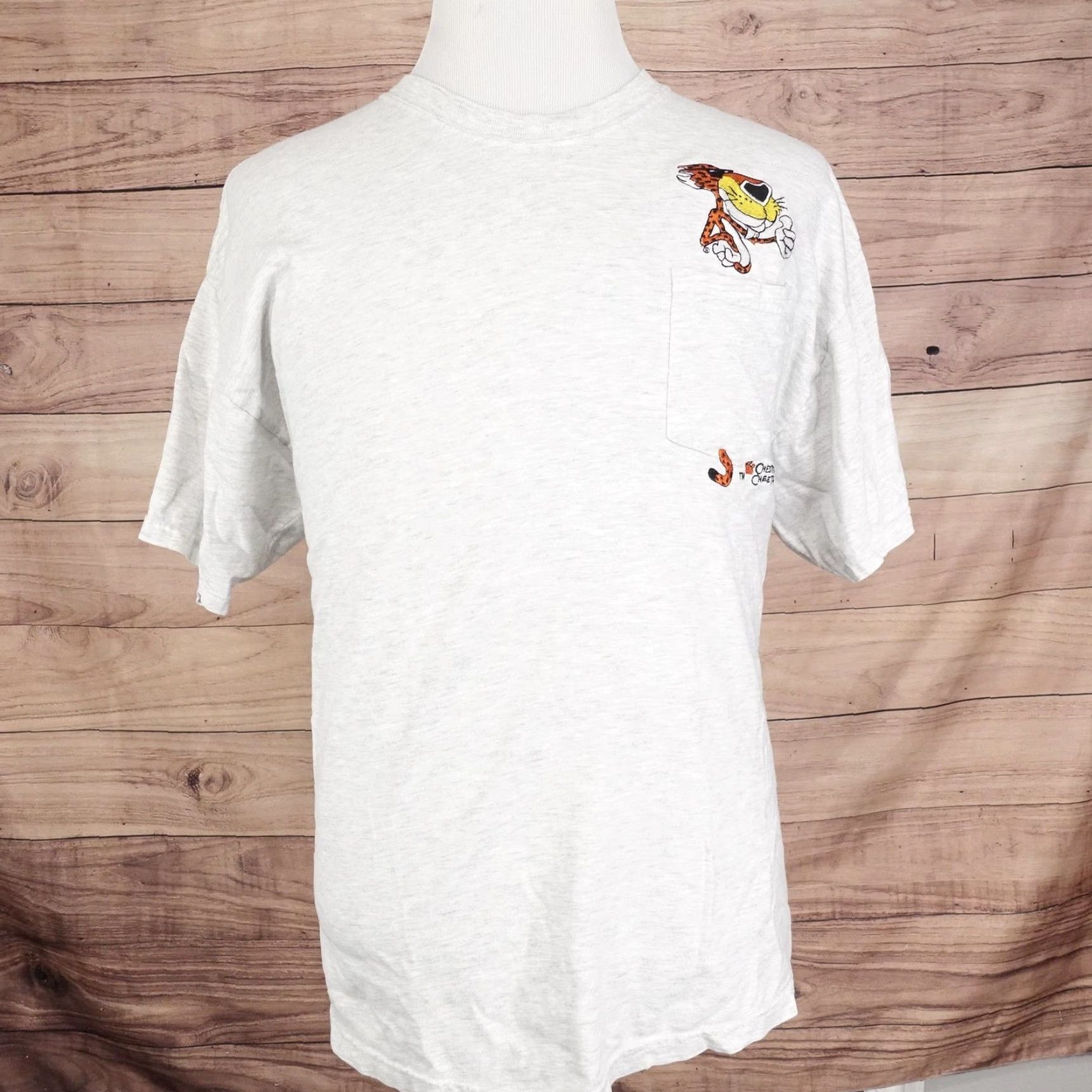 Hanes VINTAGE Chester Cheetah Cheetos Graphic Shirt XL Gray Hanes Beefy-T Retro Food & Drink Mens Size US XL / EU 56 / 4 - 3 Thumbnail