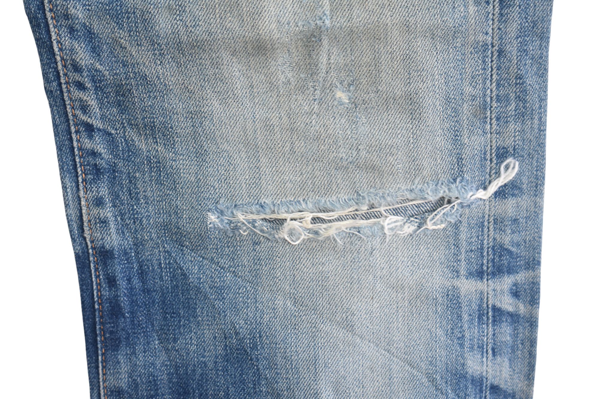 Schott × Vintage WIDE LEG 🔥 SCHOTT PERFECTO Distress Denim Jeans W31 Size US 31 - 4 Thumbnail