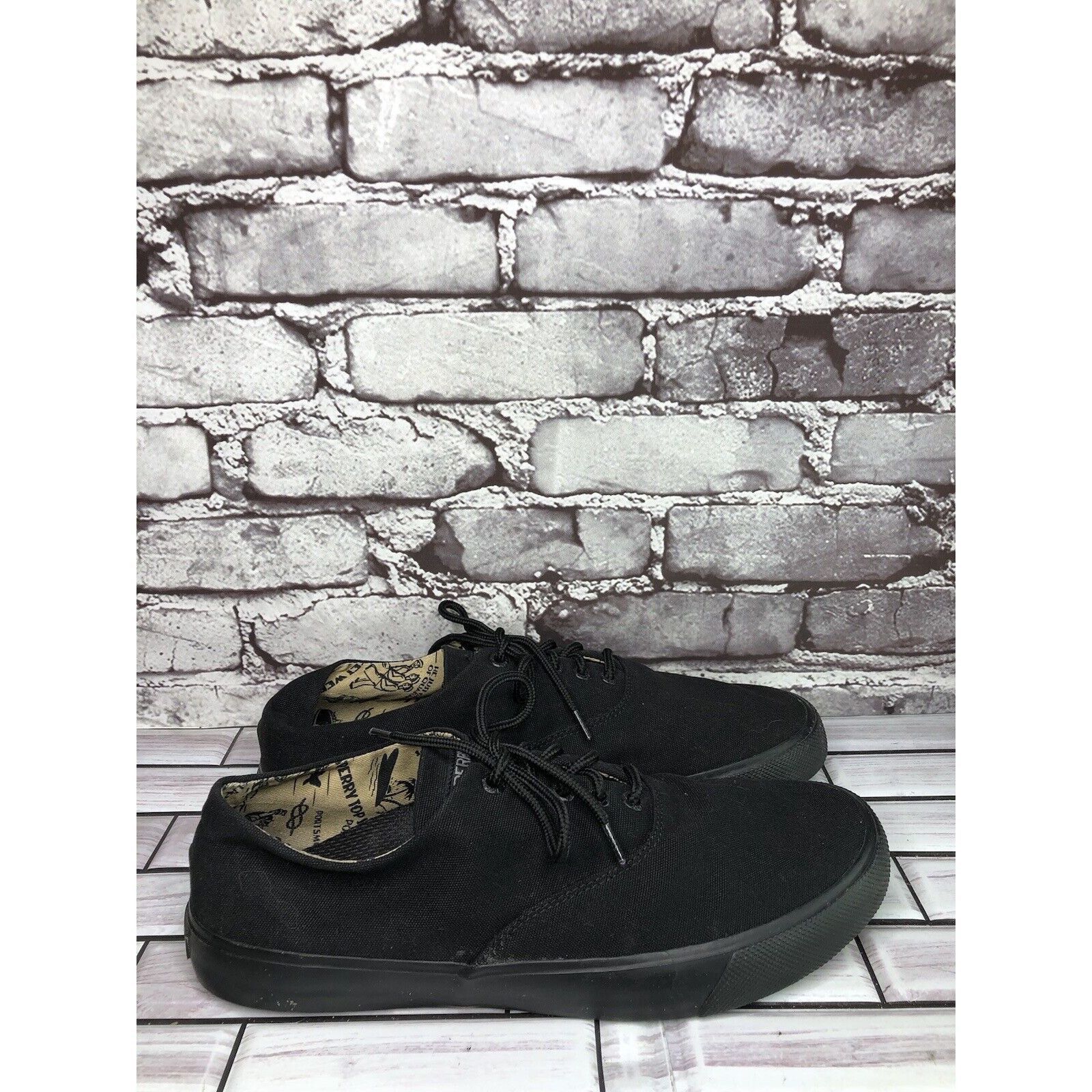 Sperry Sperry STS18438 Black Canvas Fabric Lace Up Casual Shoes Men Size US 10.5 / EU 43-44 - 15 Thumbnail