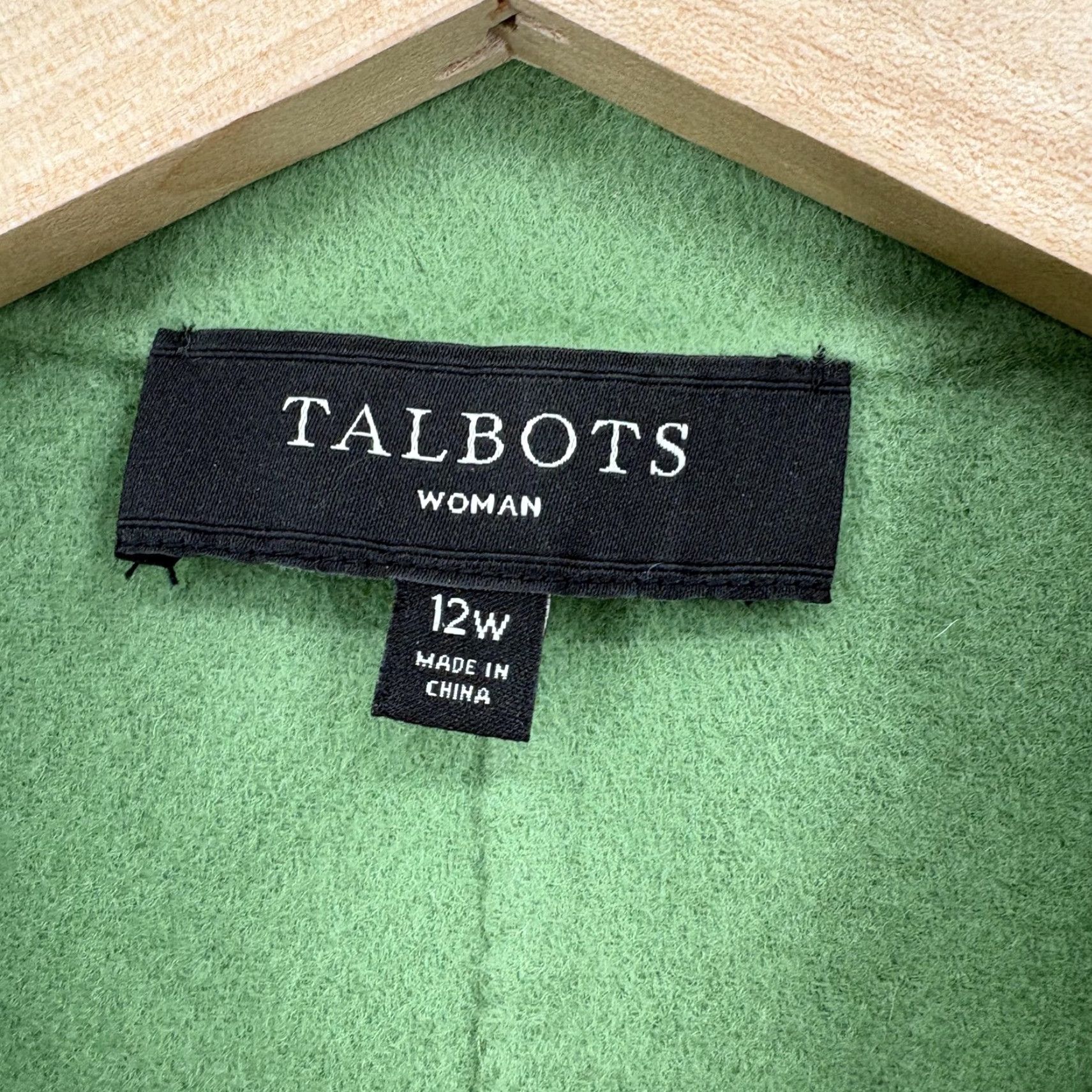 Talbots VINTAGE Talbots Jacket Womens 12W Green Wool Button Front Pocket Plus Short Coat NWOT Size 34" / US 12 / IT 48 - 4 Thumbnail
