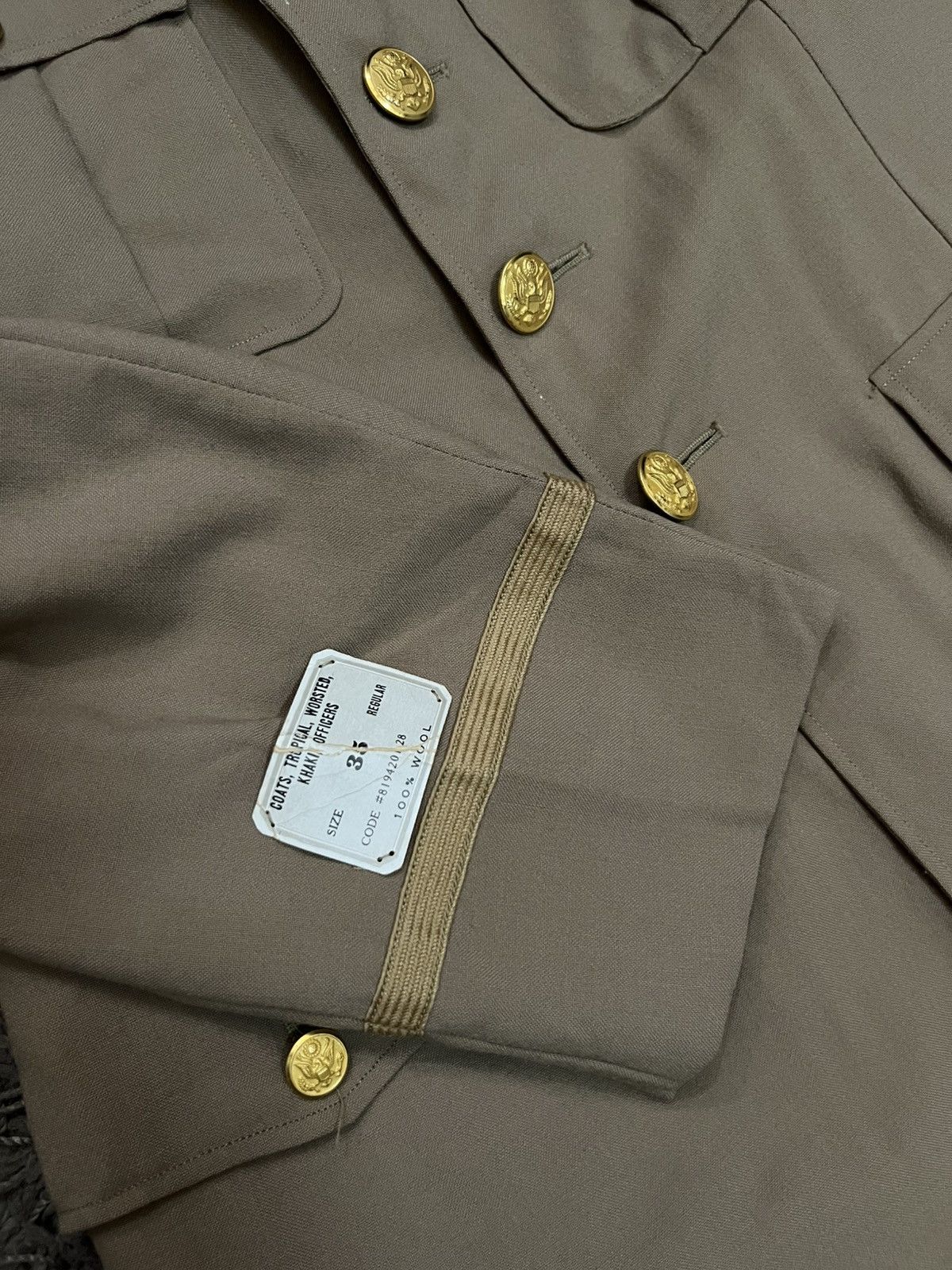 Vintage 1940s WW2 army uniform khaki tunic deadstock #I2 Size 36S - 6 Thumbnail