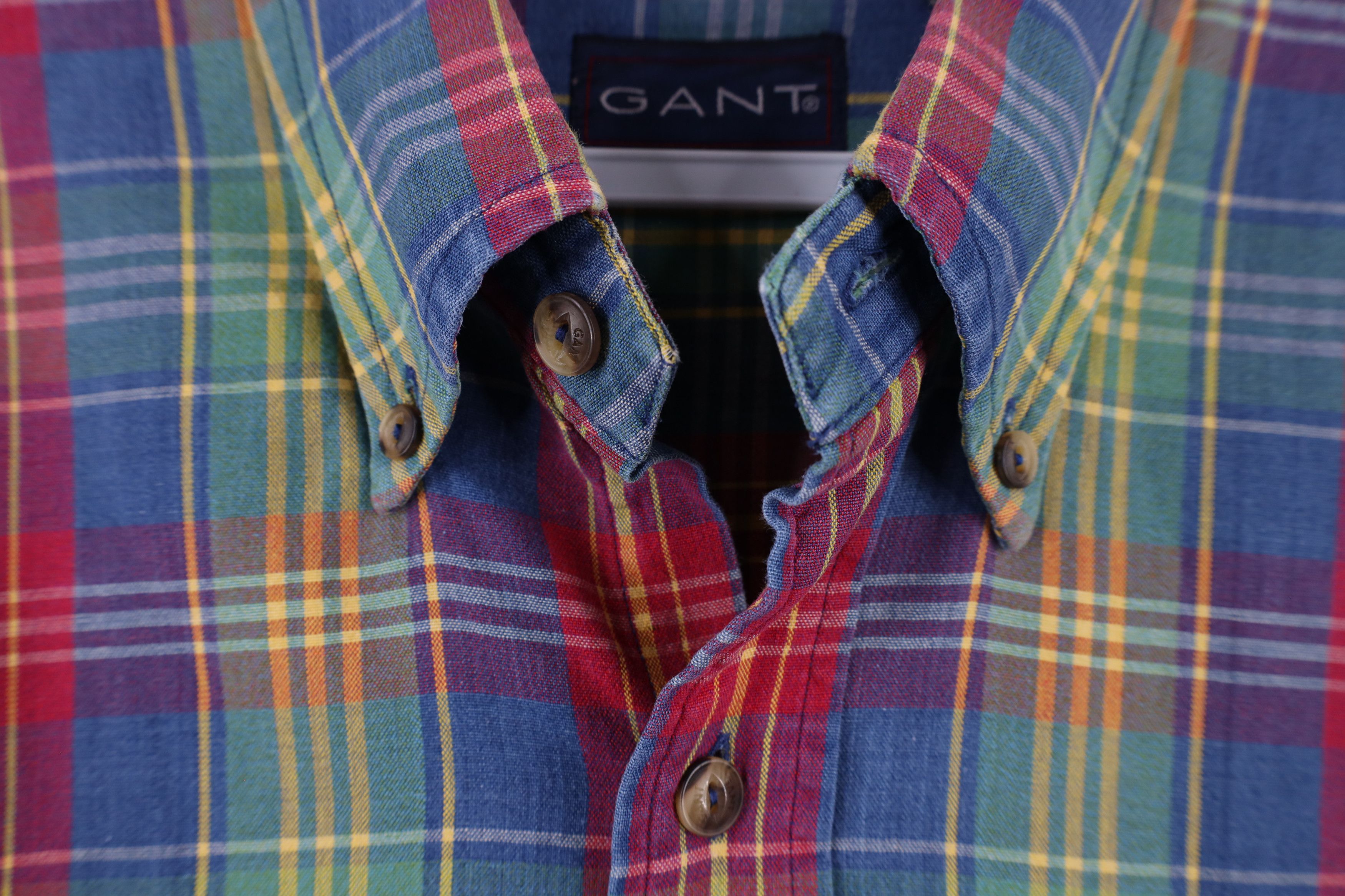 Vintage Vintage 90s Streetwear Canvas Madras Plaid Button Shirt USA Size US L / EU 52-54 / 3 - 5 Thumbnail