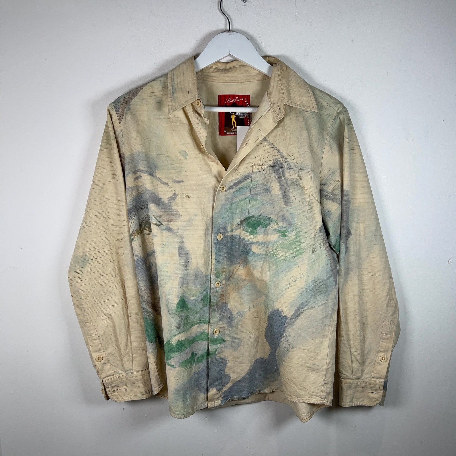 KidSuper AW23 Water Color Faces Button Up Shirt
