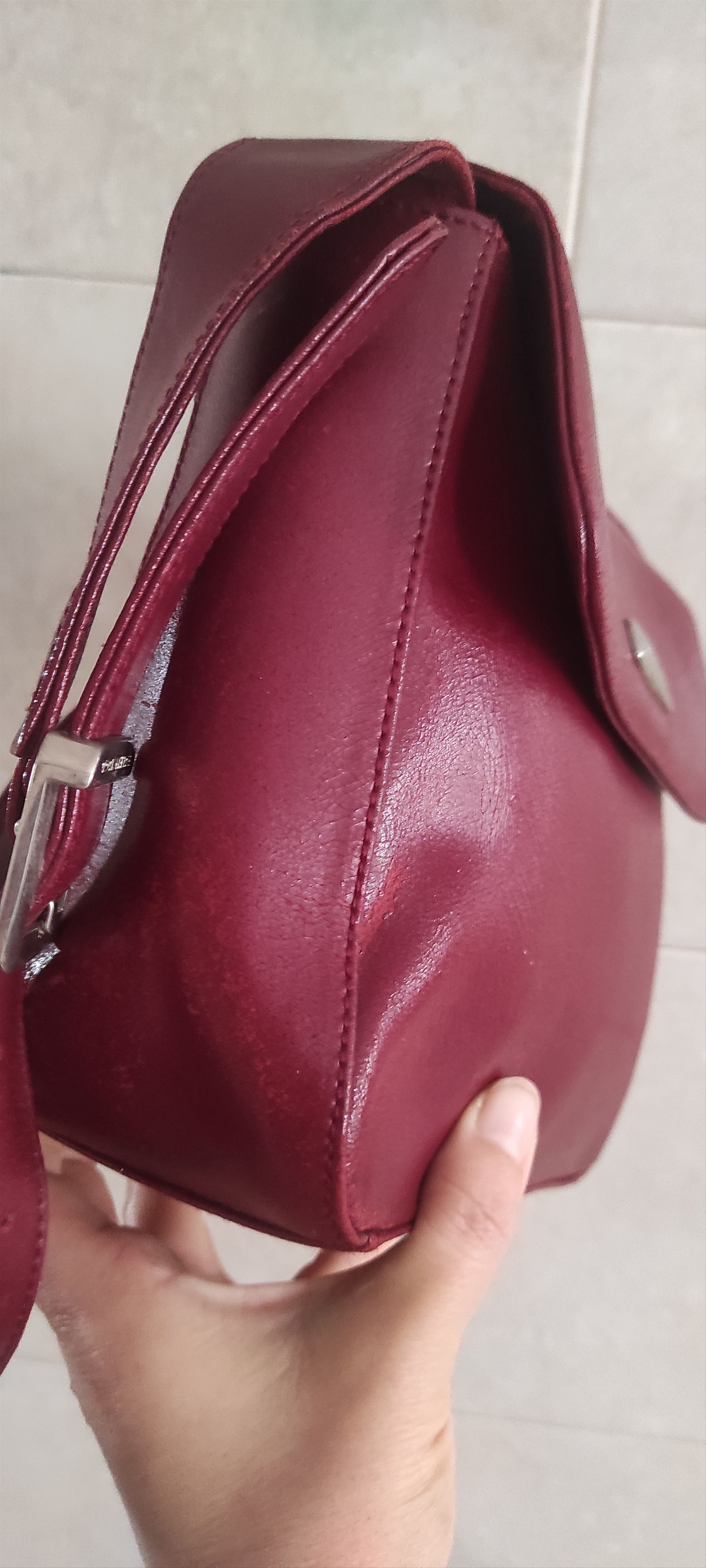 Balenciaga × Genuine Leather × Vintage Vintage Balenciaga Burgundy Monogram Shoulder Bag. Size ONE SIZE - 6 Thumbnail