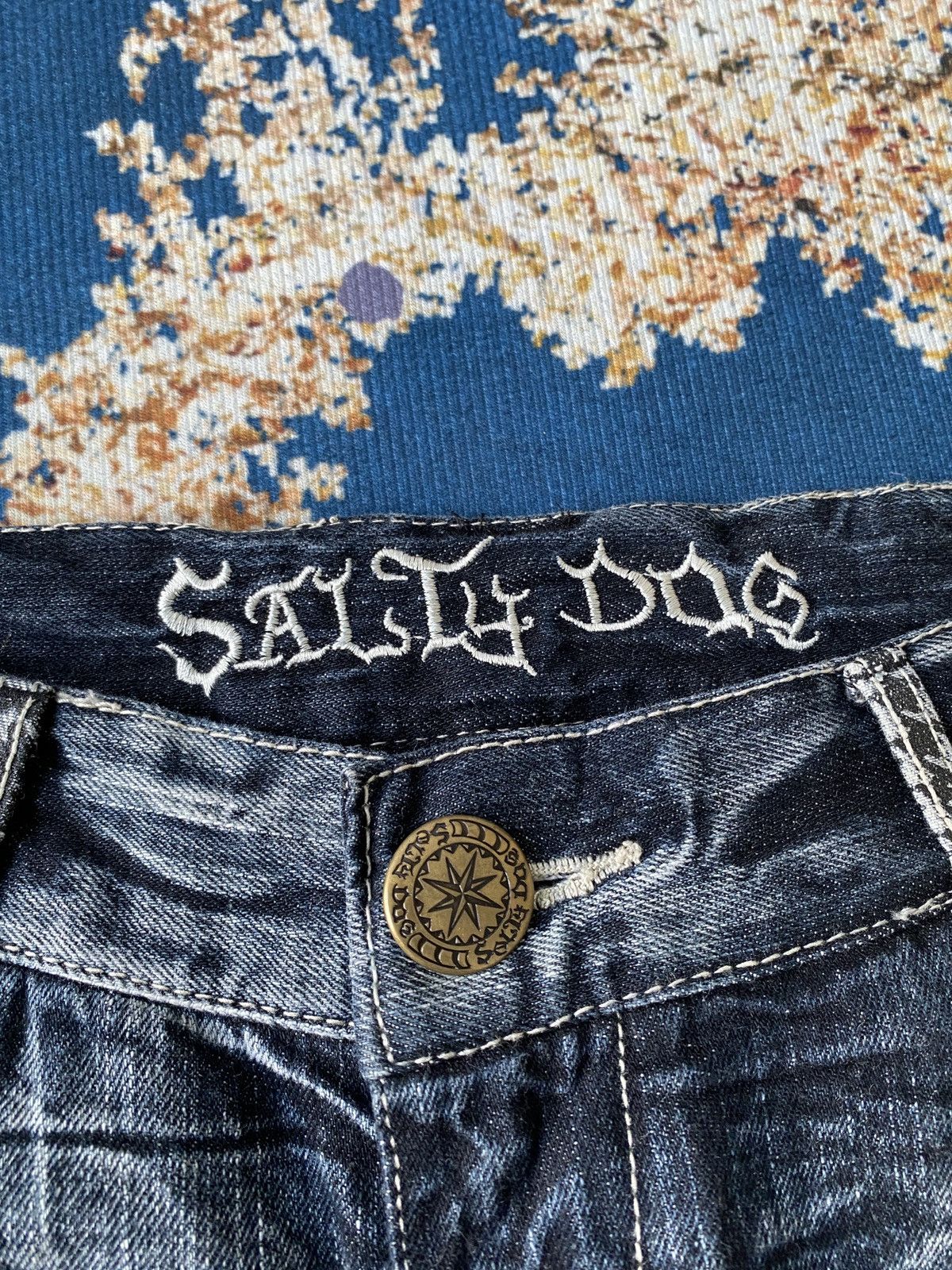 If Six Was Nine × Japanese Brand × Tornado Mart 2000s - Salty Dog Claws Mark Buckle Back Flare Denim Size US 32 / EU 48 - 19 Thumbnail