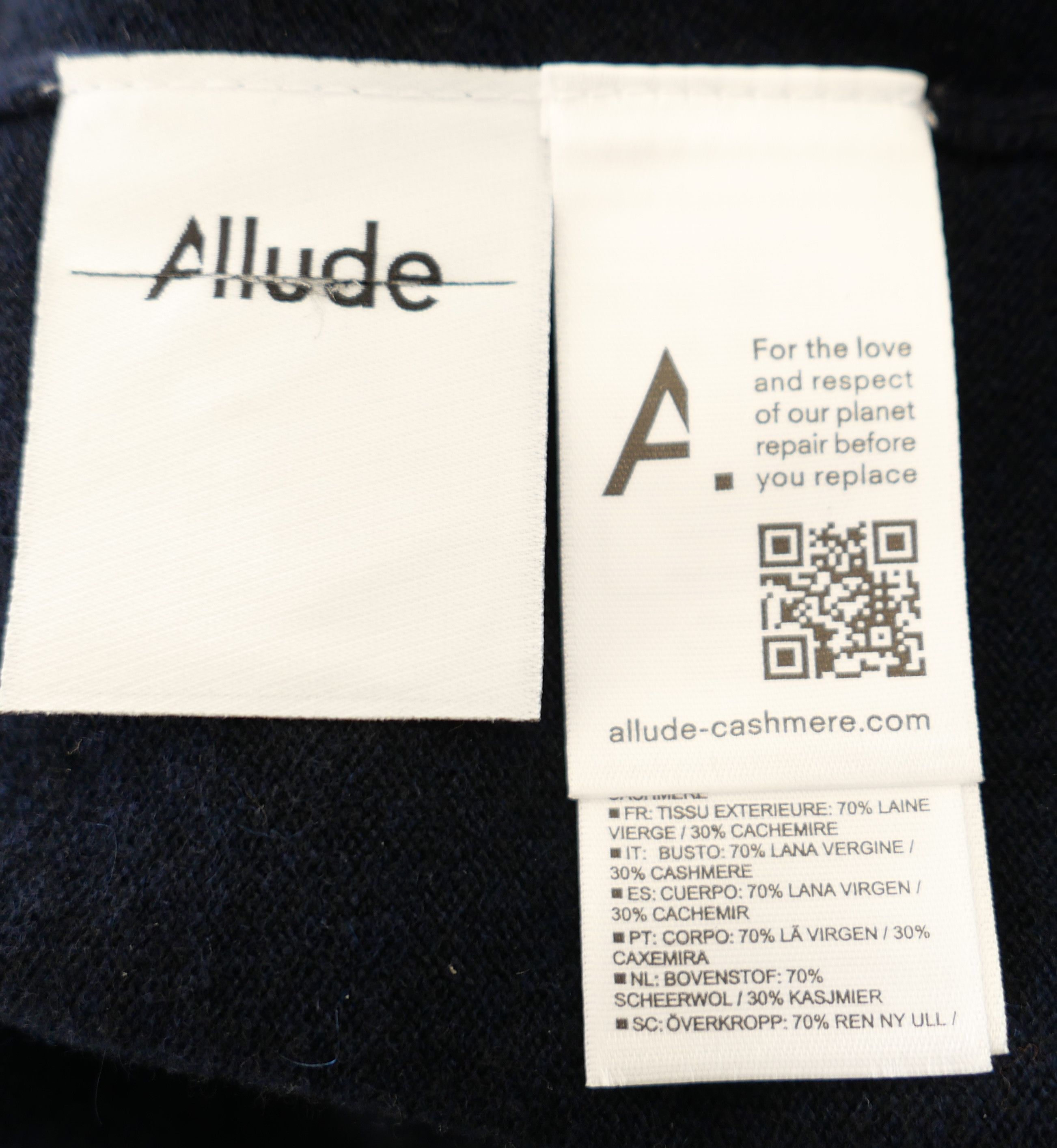Allude Allude Navy Wool/Cashmere Sweater Dress Size L / US 10 / IT 46 - 6 Thumbnail