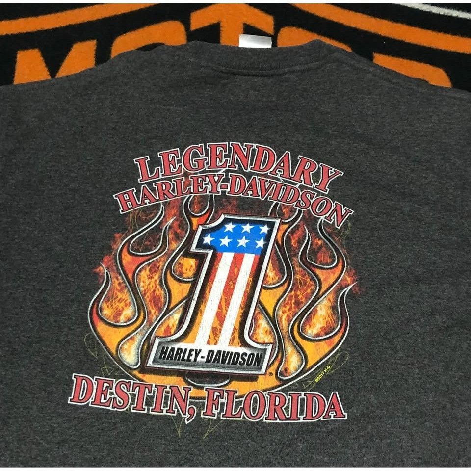 Harley Davidson Harley-Davidson T-shirt Large Men- NUMBER 1, DESTIN, FLORIDA Size US L / EU 52-54 / 3 - 3 Thumbnail