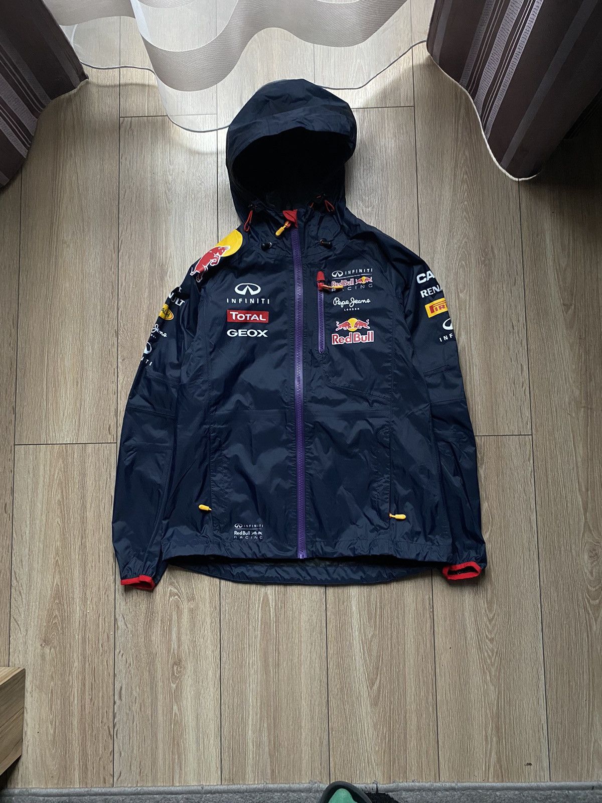 image of Formula Uno x Racing Red Bull/infiniti F1 Racing Team Rain Jacket Pepe Jeans in Navy (Size Small)