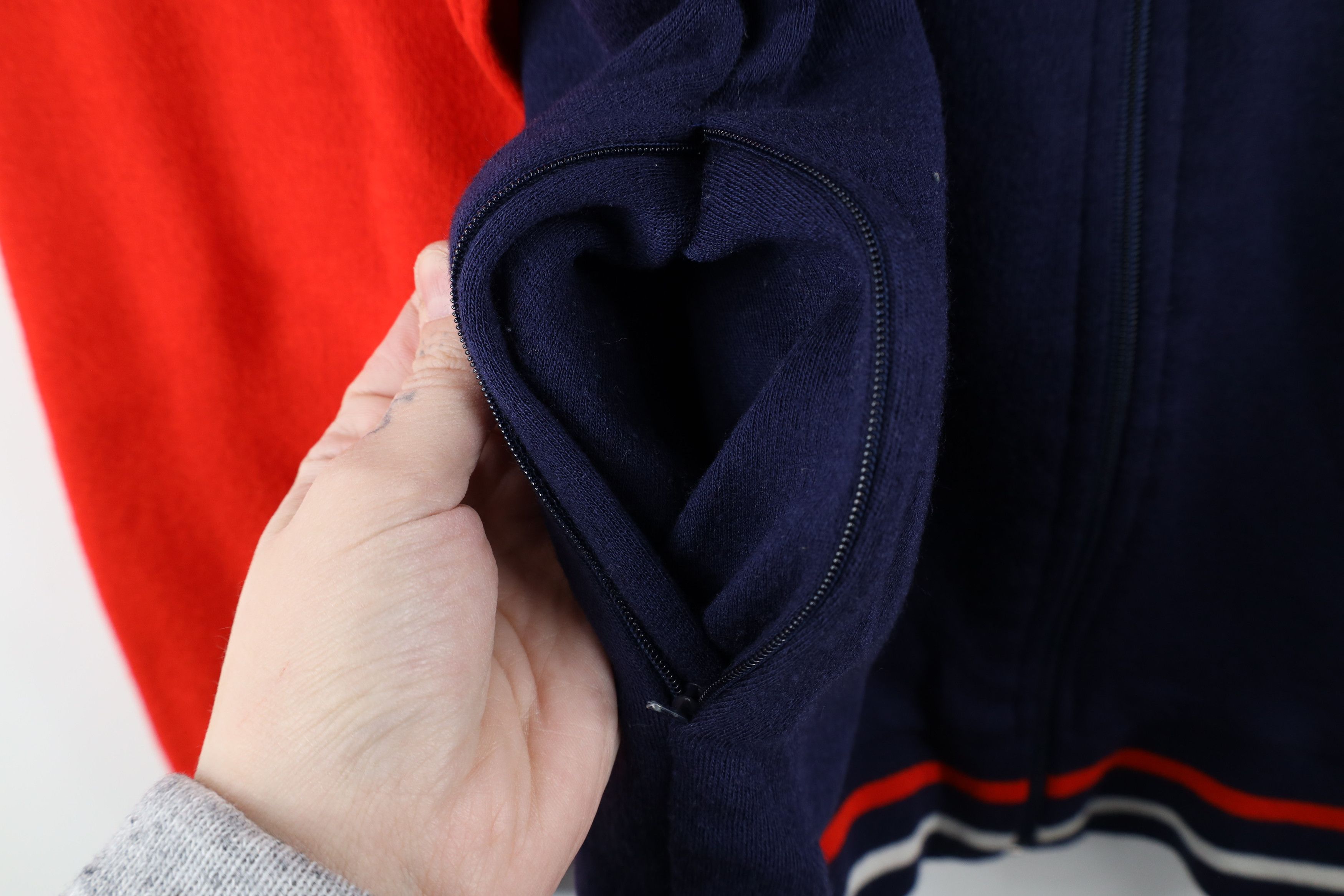 Vintage Vintage 70s Streetwear Striped Full Zip Warm Up Track Jacket Size US L / EU 52-54 / 3 - 7 Thumbnail