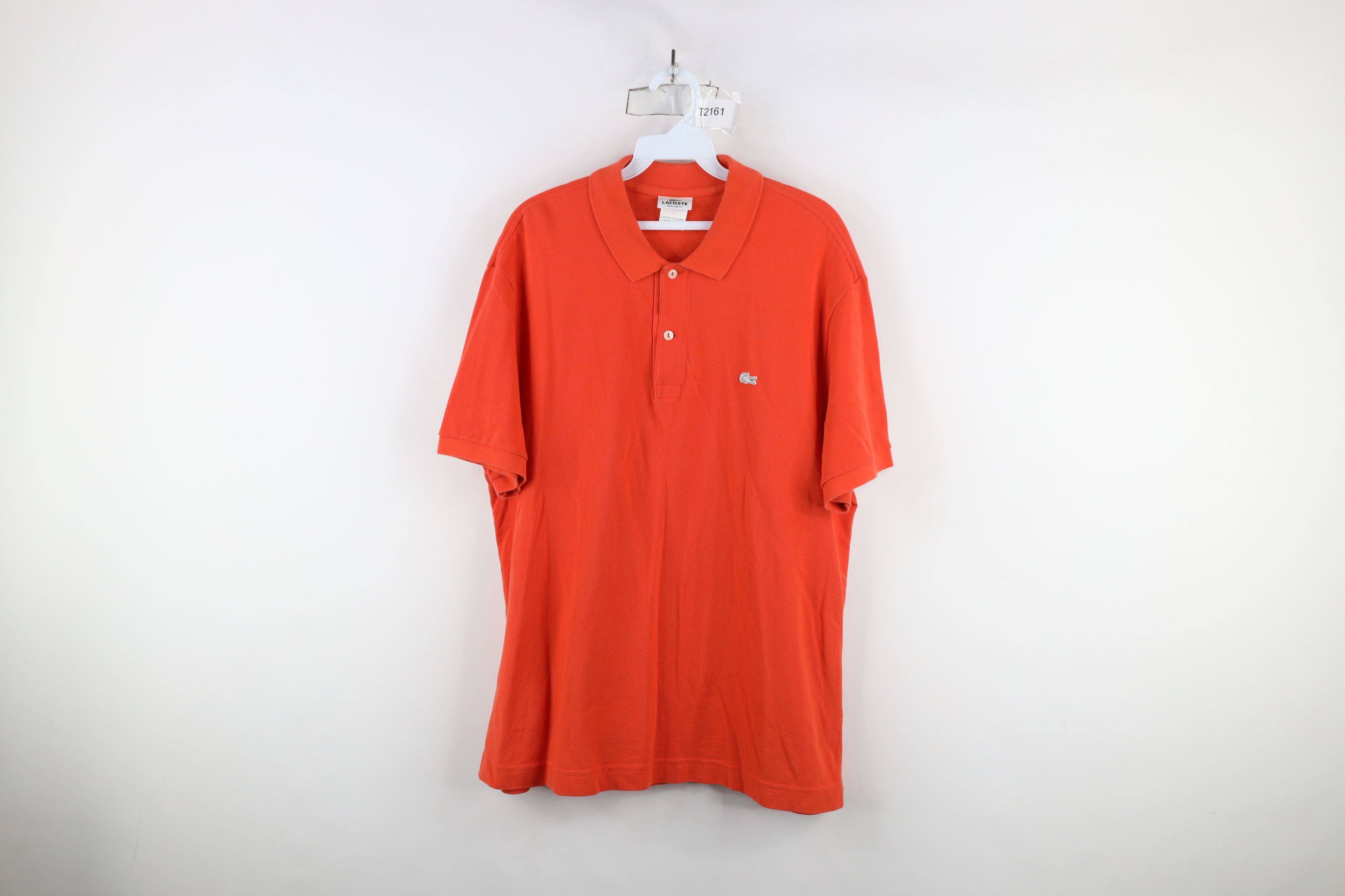 Lacoste × Vintage Lacoste Logo Pique Cotton Knit Collared Polo Shirt Orange Size US XL / EU 56 / 4 - 1 Thumbnail