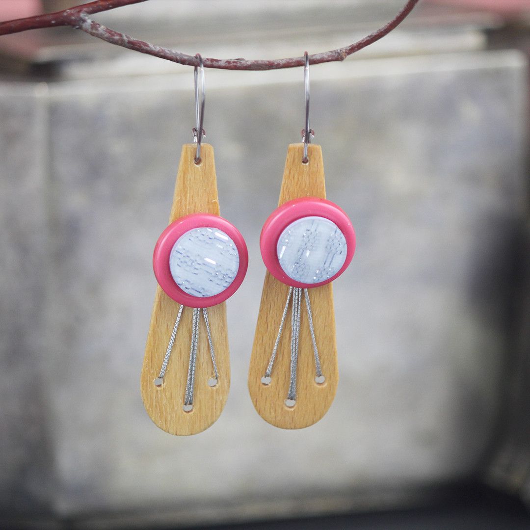 Designer Wooden Earrings | Handmade in Berlin x YUNTA Size ONE SIZE - 2 Thumbnail