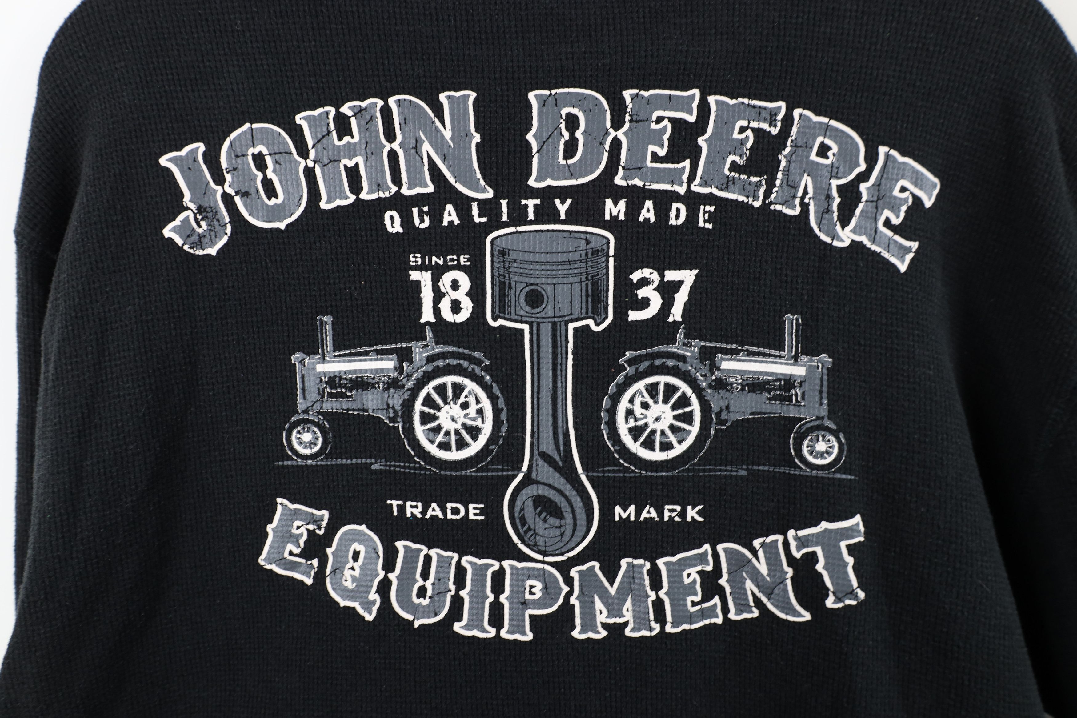 John Deere Vintage Y2K John Deere Tractors Thermal Waffle Knit T-Shirt Size US L / EU 52-54 / 3 - 12 Thumbnail