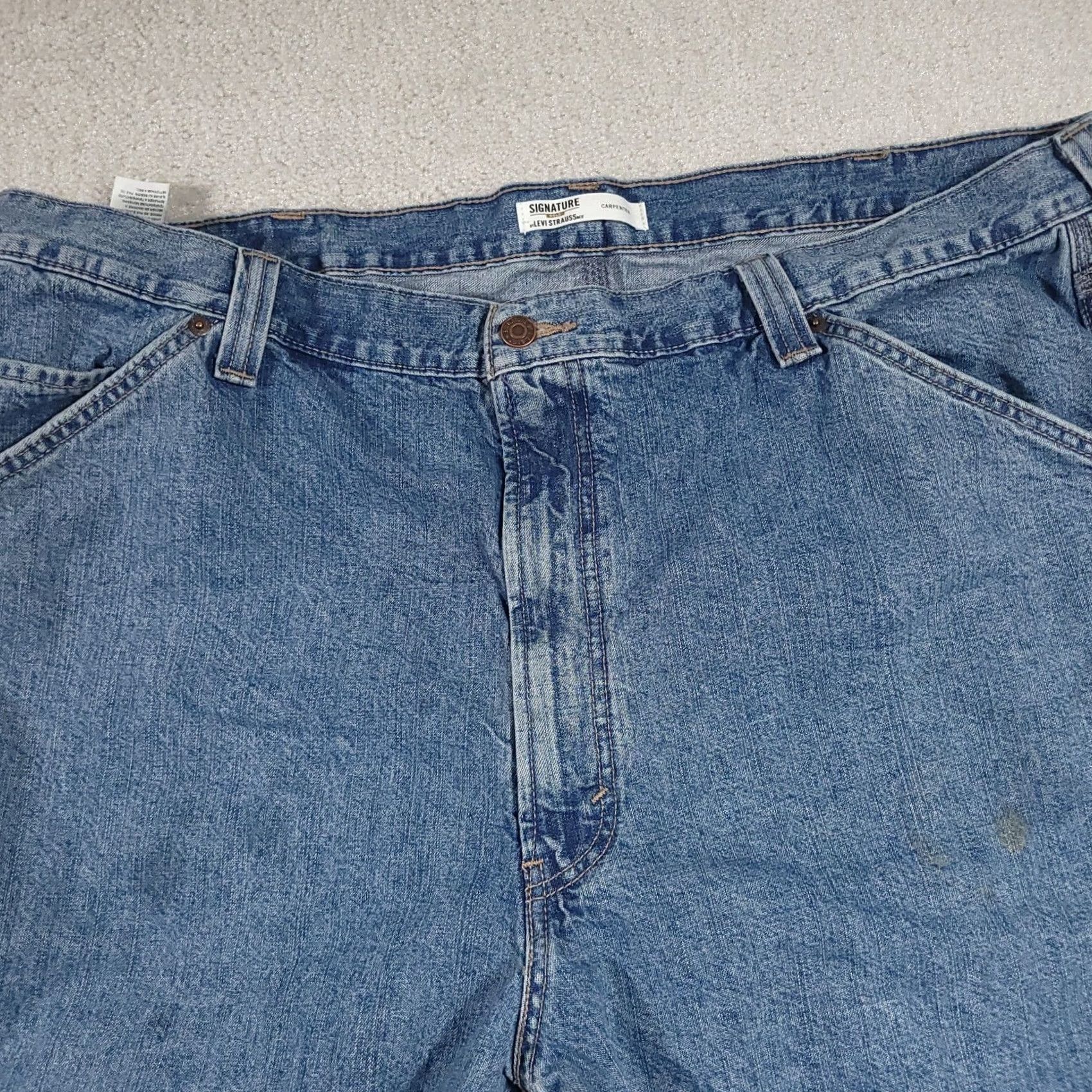 Levi's VINTAGE Levi’s Strauss Signature Gold Label Carpenter Jeans Mens 46X32 Regular Denim Gold 42X31 Jeans Mens CarpentER Workwear Stains Included Size US 30 / EU 46 - 2 Thumbnail