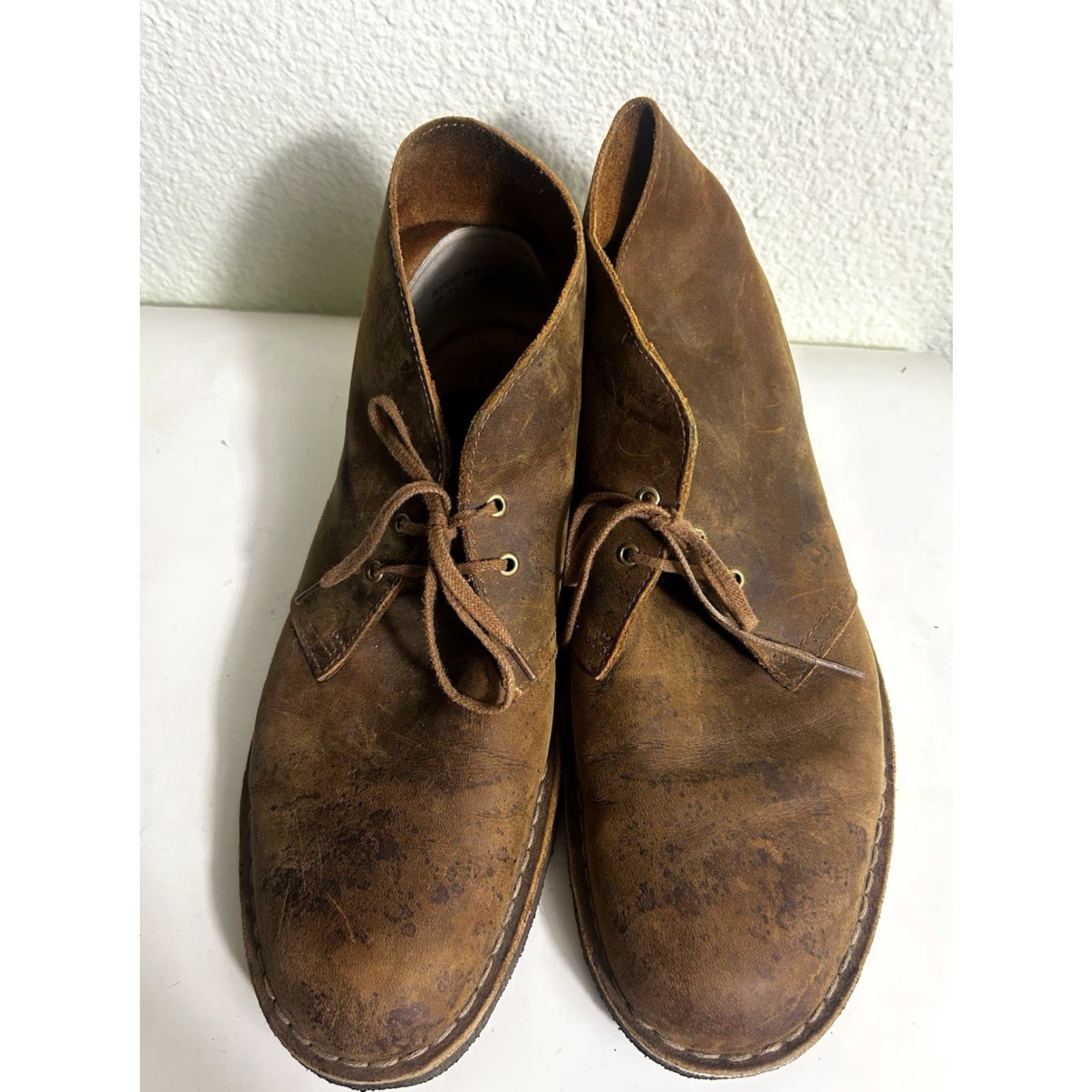 Clarks Clarks Desert Boot Mens 10.5 Ankle Boot Lace Up Leather Brown Bodied Desert Shoe Mens Brown 10.5 Lace Up Leather Desert Boot Shoes Mens Size US 11 / EU 44 - 7 Thumbnail