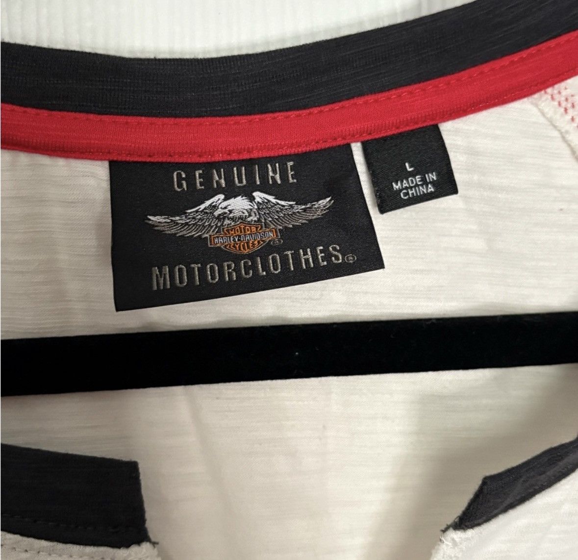 Harley Davidson Harley-Davidson Colorblock White Black Elbow Length Sleeve Size L / US 10 / IT 46 - 2 Thumbnail