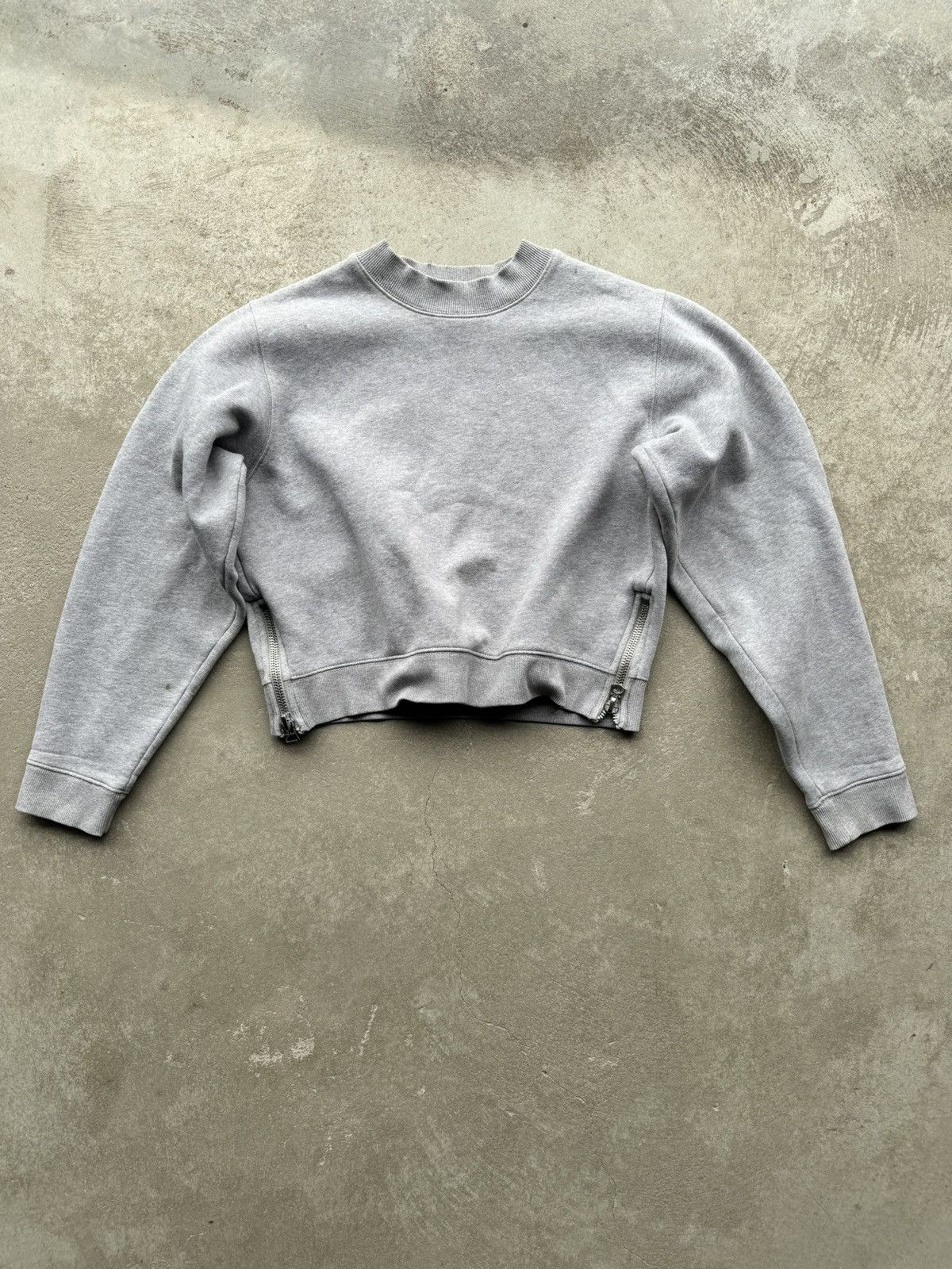 Image of Acne Studios Acne Studio Bird Cropped Sweatshirt in Grey, Men's (Size XS)