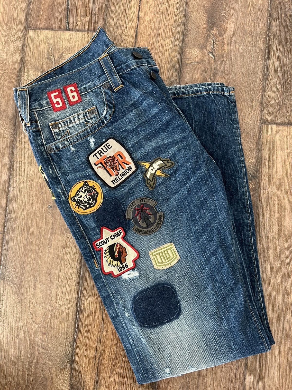 True Religion True religion denim patchwork jeans Size US 36 / EU 52 - 14 Thumbnail