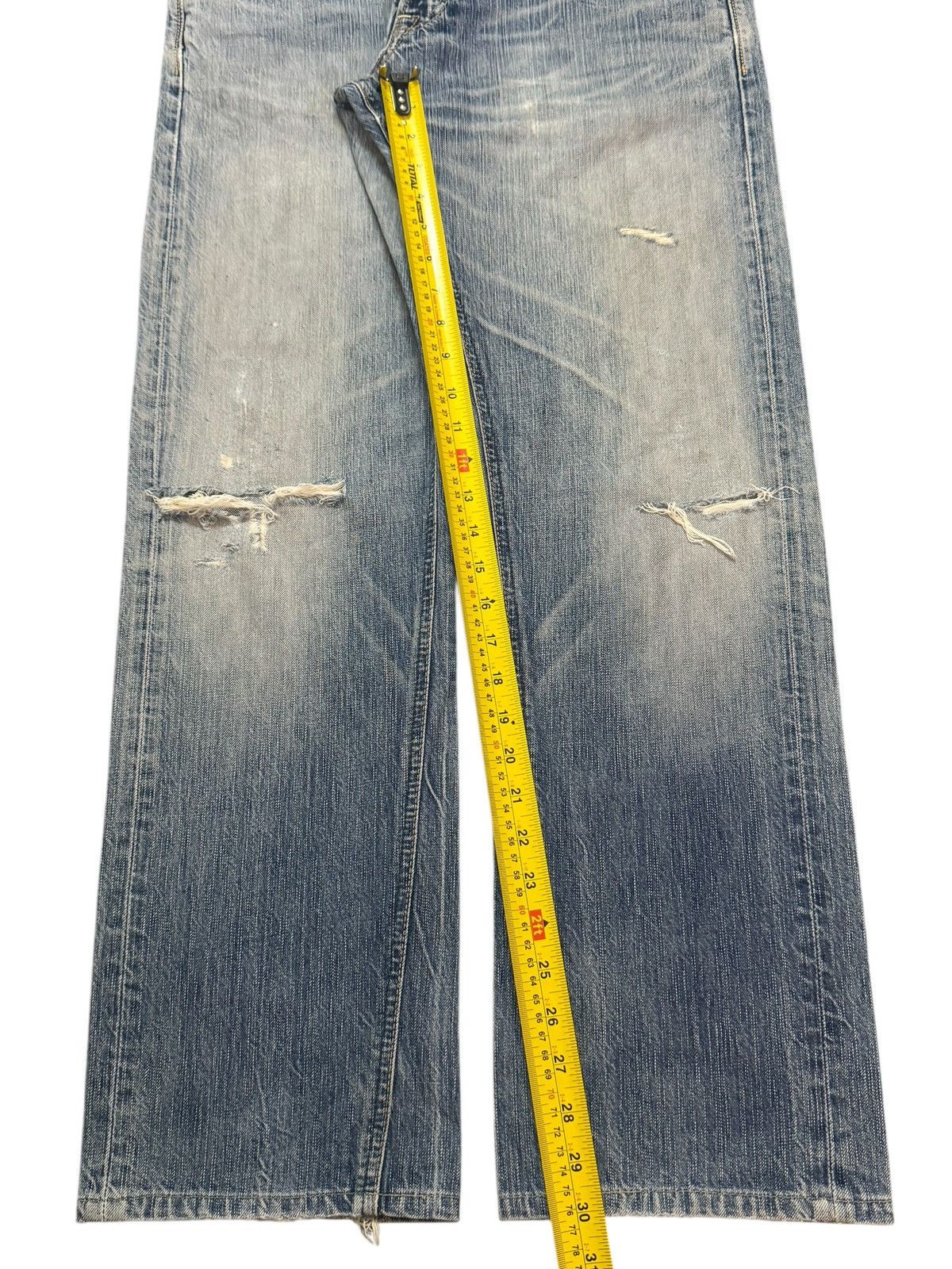 Edwin Vintage 90s Edwin 503 Blue Faded Wash Distress Straight Leg Size US 33 - 11 Thumbnail