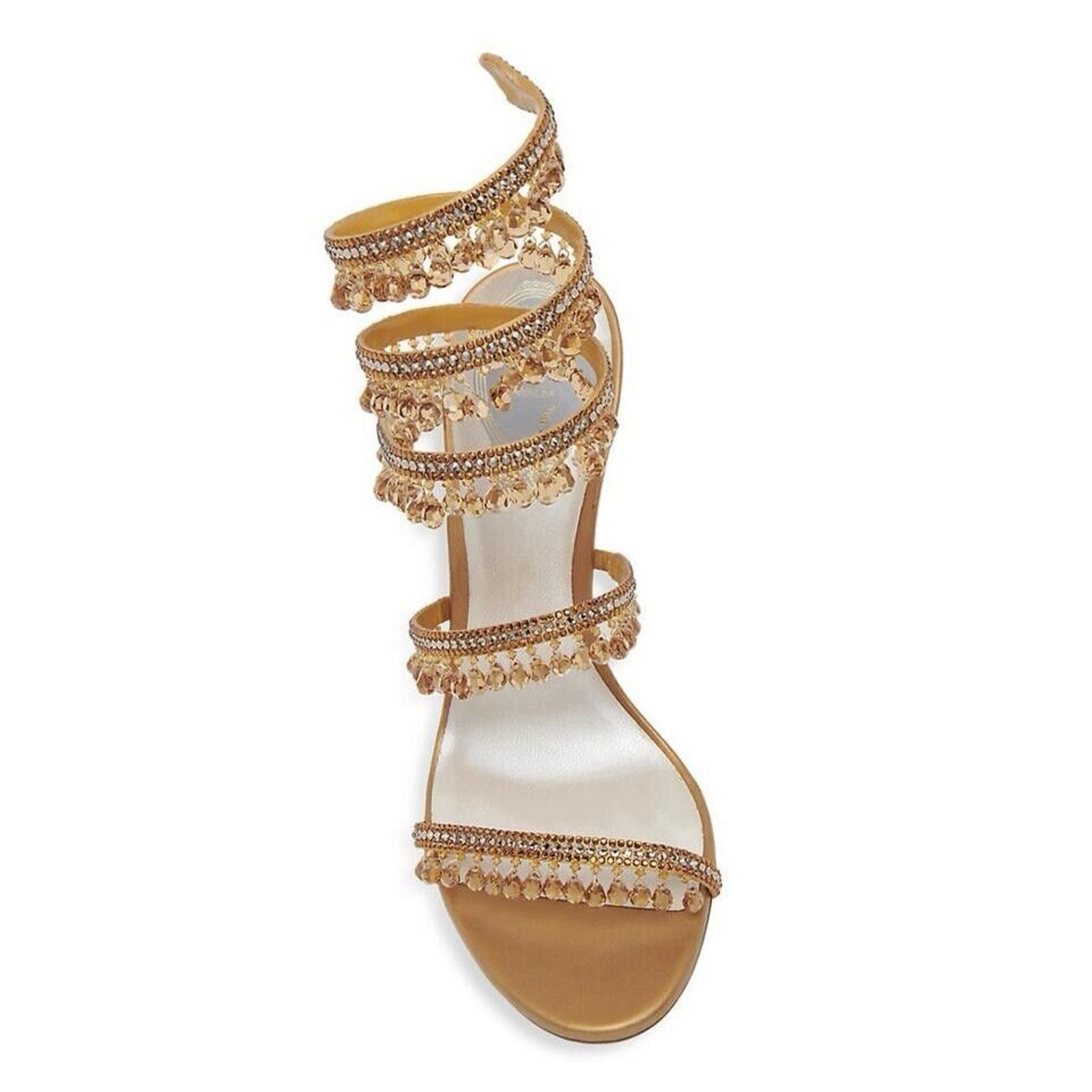 Rene Caovilla Chandelier Amber Strappy Ankle Wrap Sandal Heel Pump 36 Size US 6 / IT 36 - 6 Thumbnail