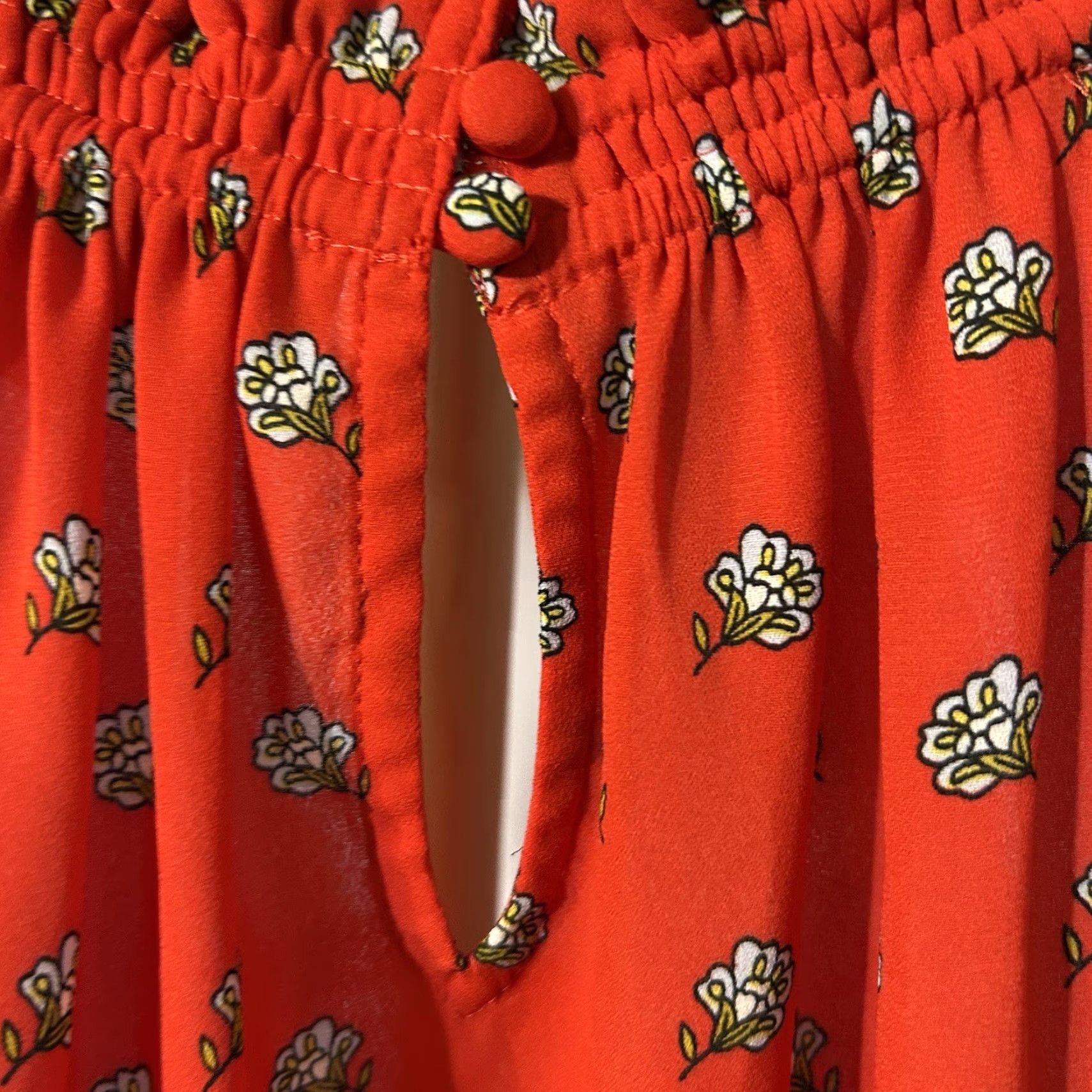 Loft VINTAGE LOFT Peplum Halter Top Blouse XS Red Floral Sleeveless Keyholes Poly Size XS / US 0-2 / IT 36-38 - 4 Thumbnail