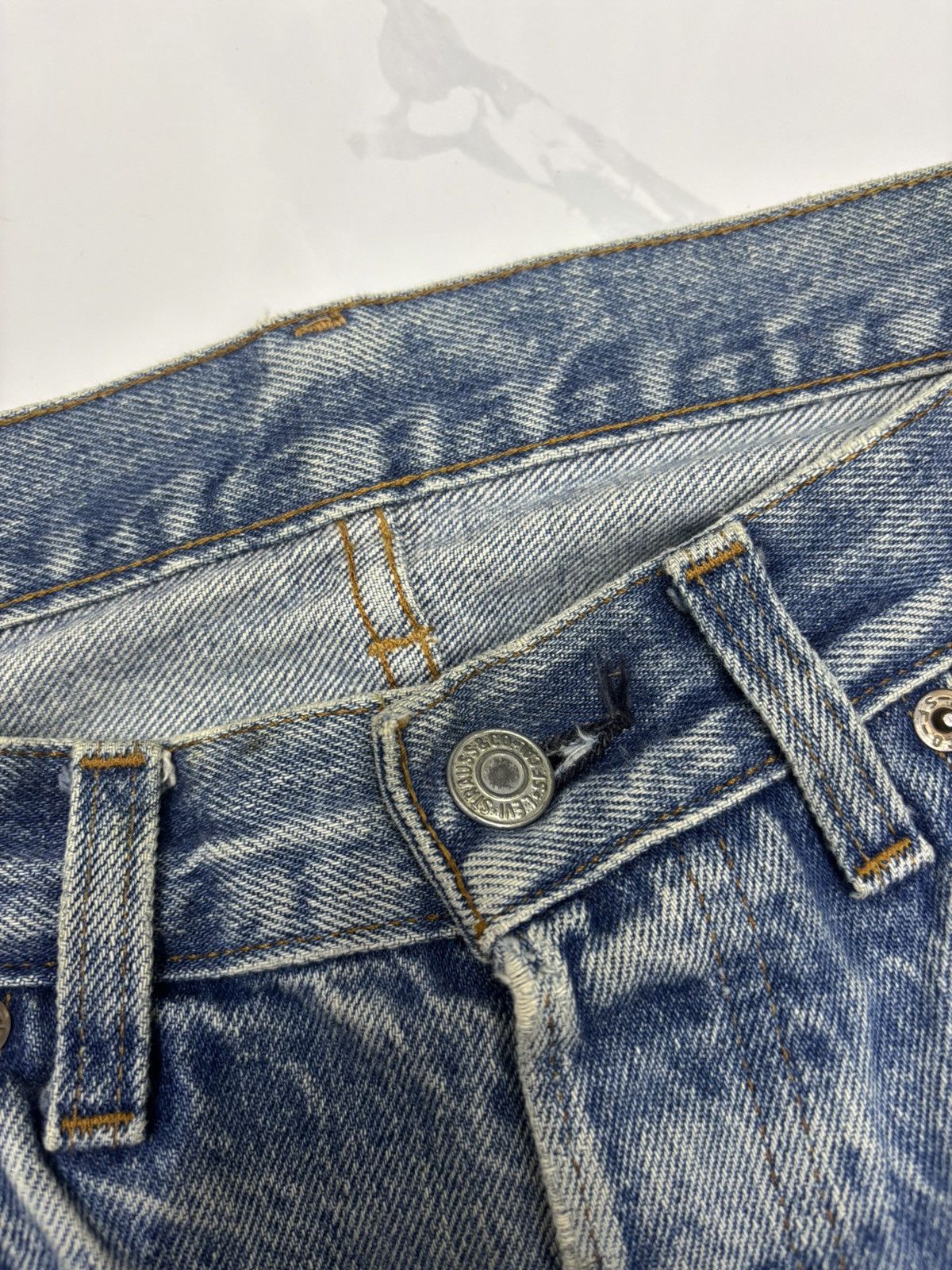 Levi's Vintage Levis 501 Distress Cut Leg Cropped Jeans Size US 30 / EU 46 - 10 Thumbnail
