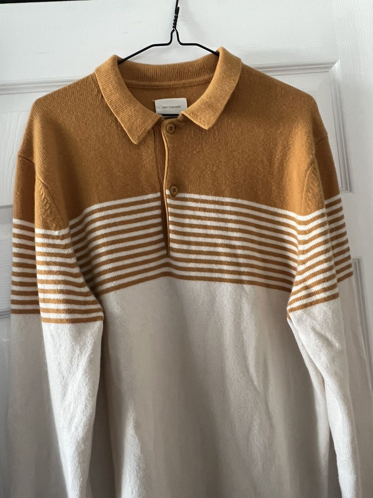 image of Aime Leon Dore Aime León Dore Sweater Polo in Mustard, Men's (Size Large)